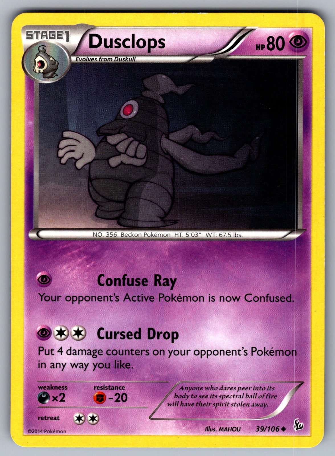 Dusclops Uncommon XY - Flashfire 39/106 LP 2014