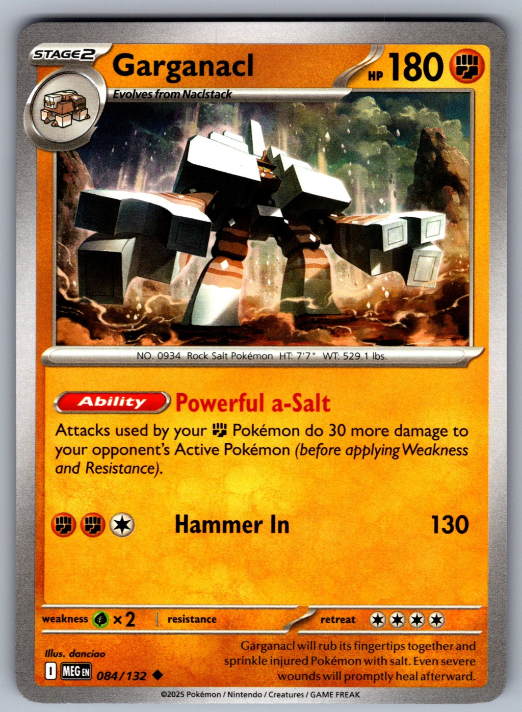 Garganacl Uncommon ME01: Mega Evolution 084/132 NM 2025