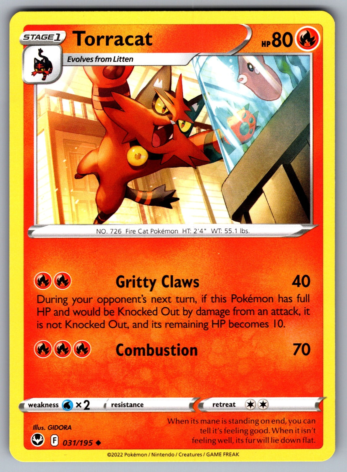 Torracat Uncommon SWSH12: Silver Tempest 031/195 NM 2022
