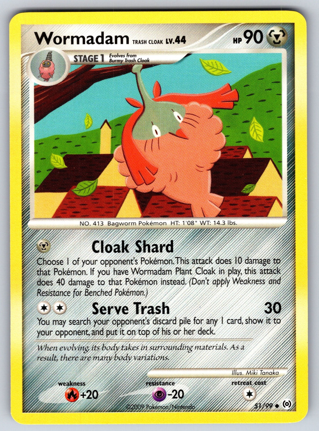 Wormadam Trash Cloak Uncommon Arceus 51/99 LP 2009