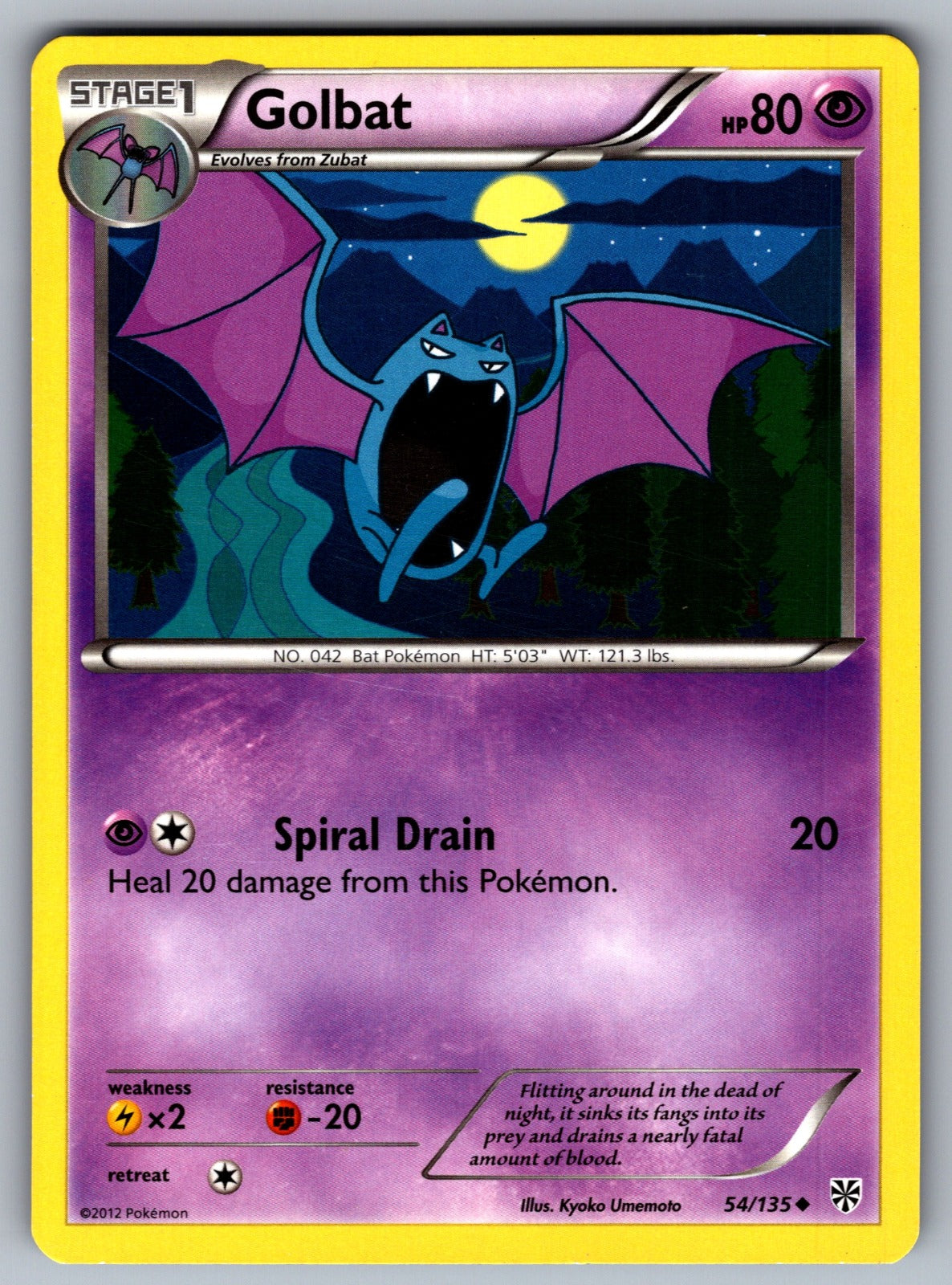 Golbat Uncommon Plasma Storm 54/135 LP 2013