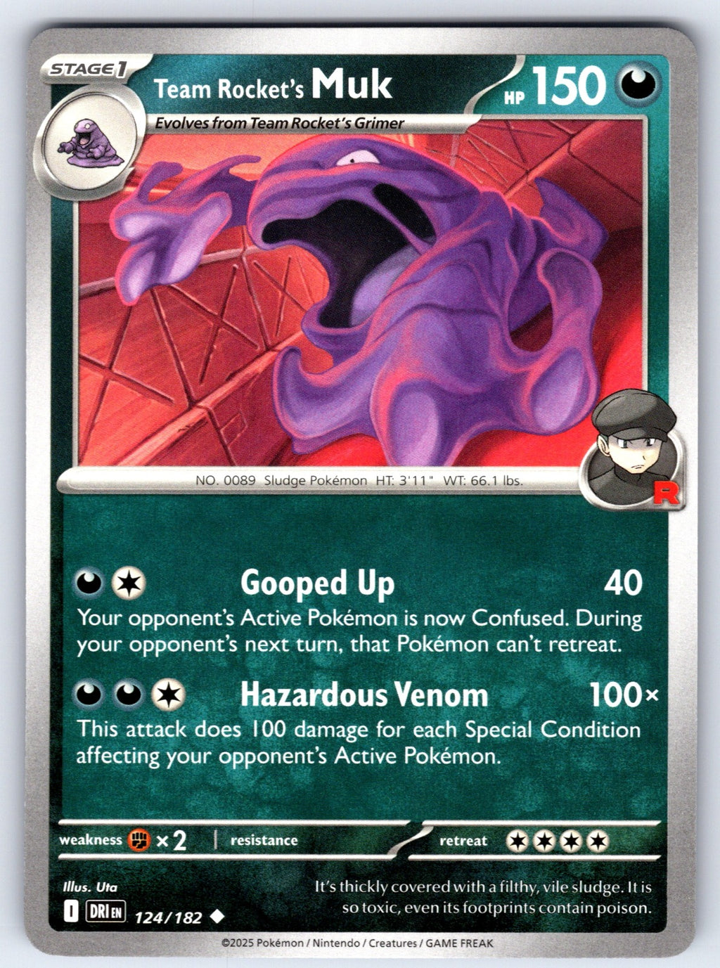 Team Rocket's Muk Uncommon SV10: Destined Rivals 124/182 NM 2025