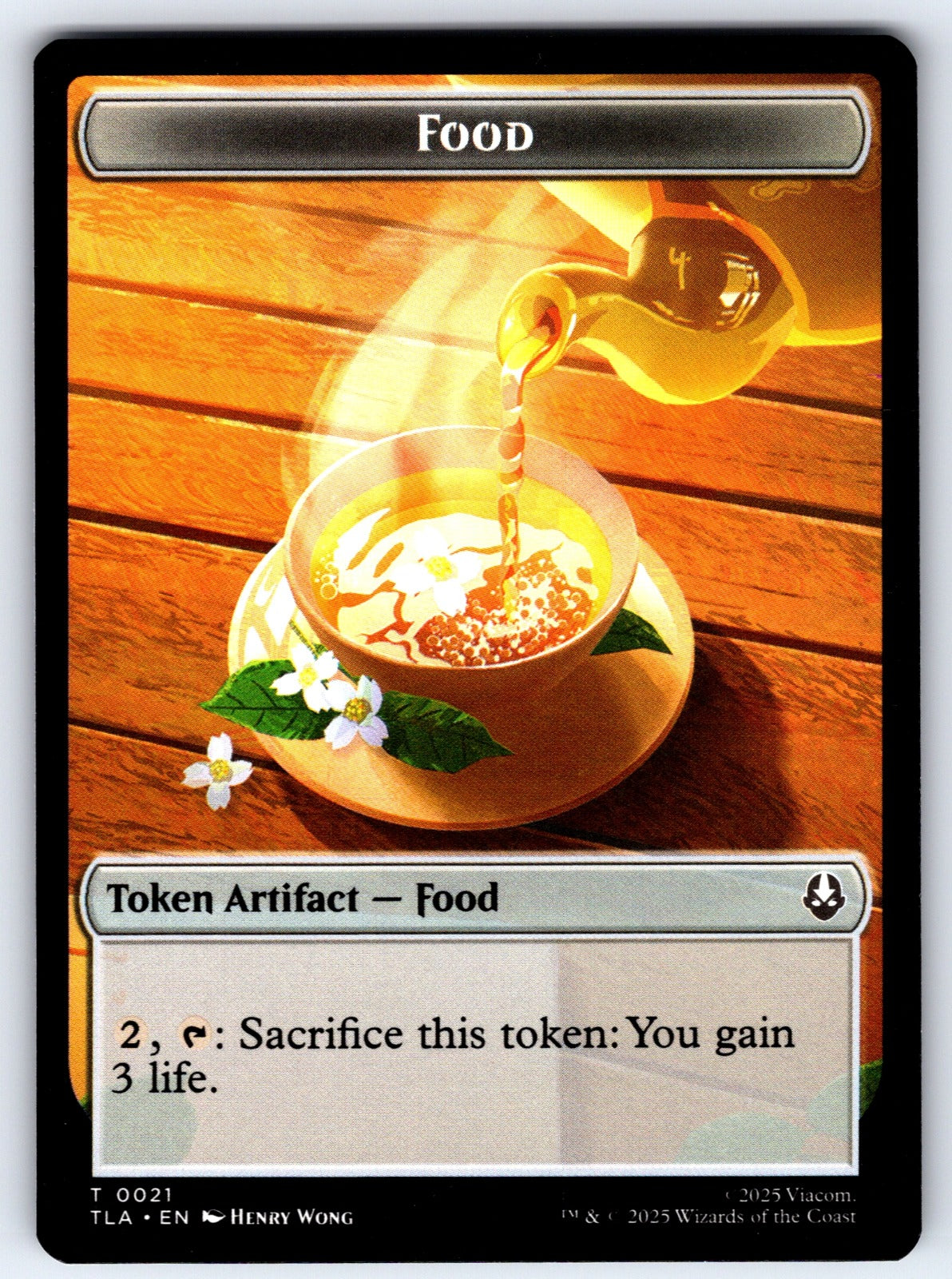 Monk // Food (0021) Double-Sided Token T Avatar: The Last Airbender 10 // 21 NM  (Back)