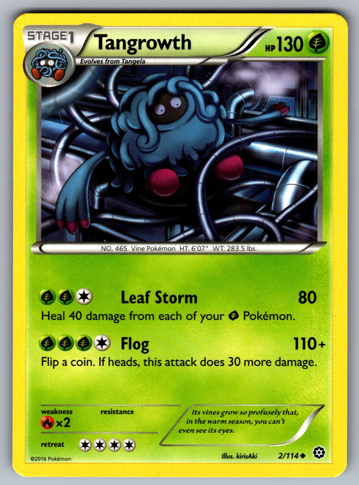 Tangrowth Uncommon XY - Steam Siege 2/114 LP 2016