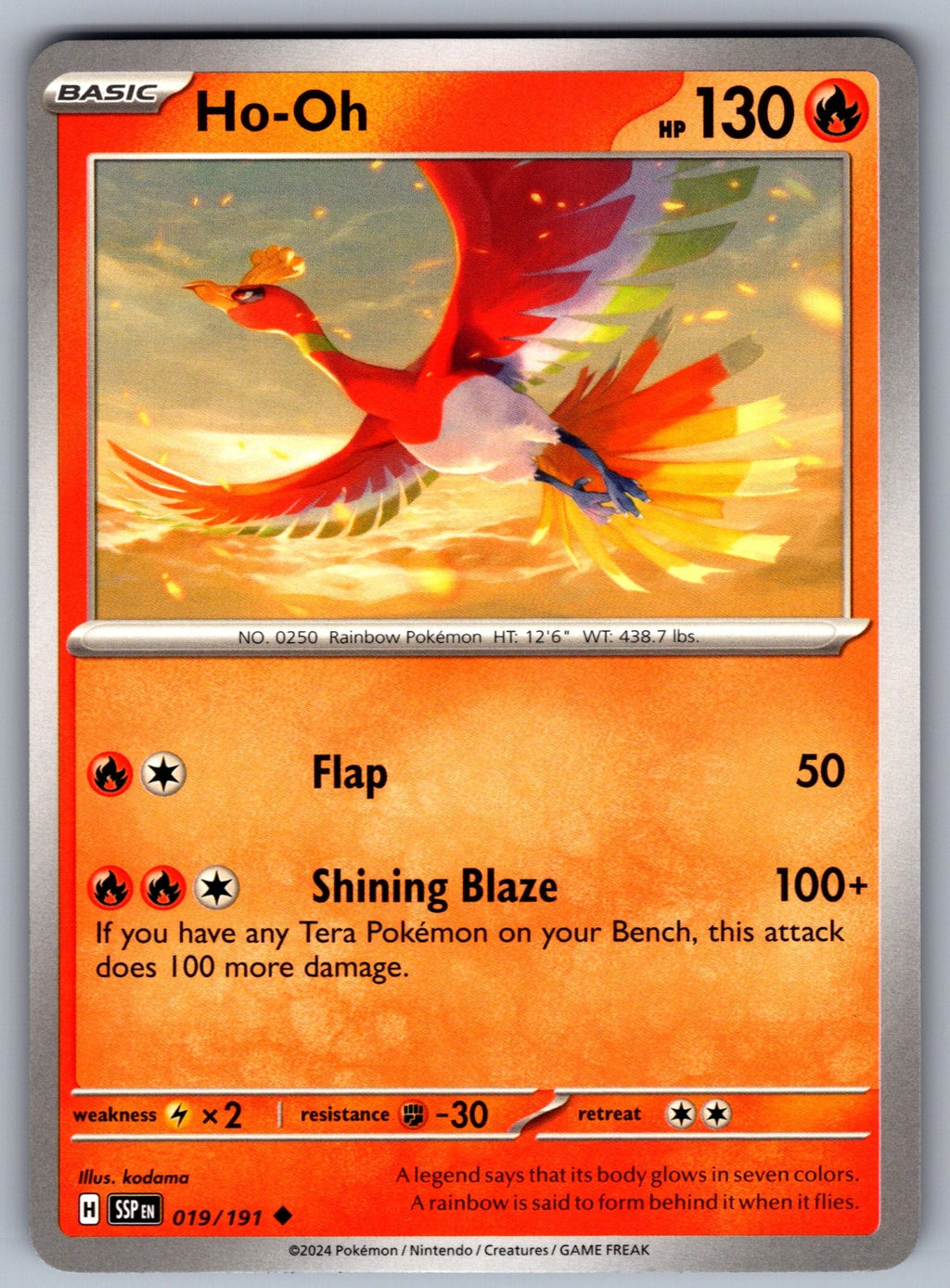 Ho-Oh Uncommon SV08: Surging Sparks 019/191 NM 2024