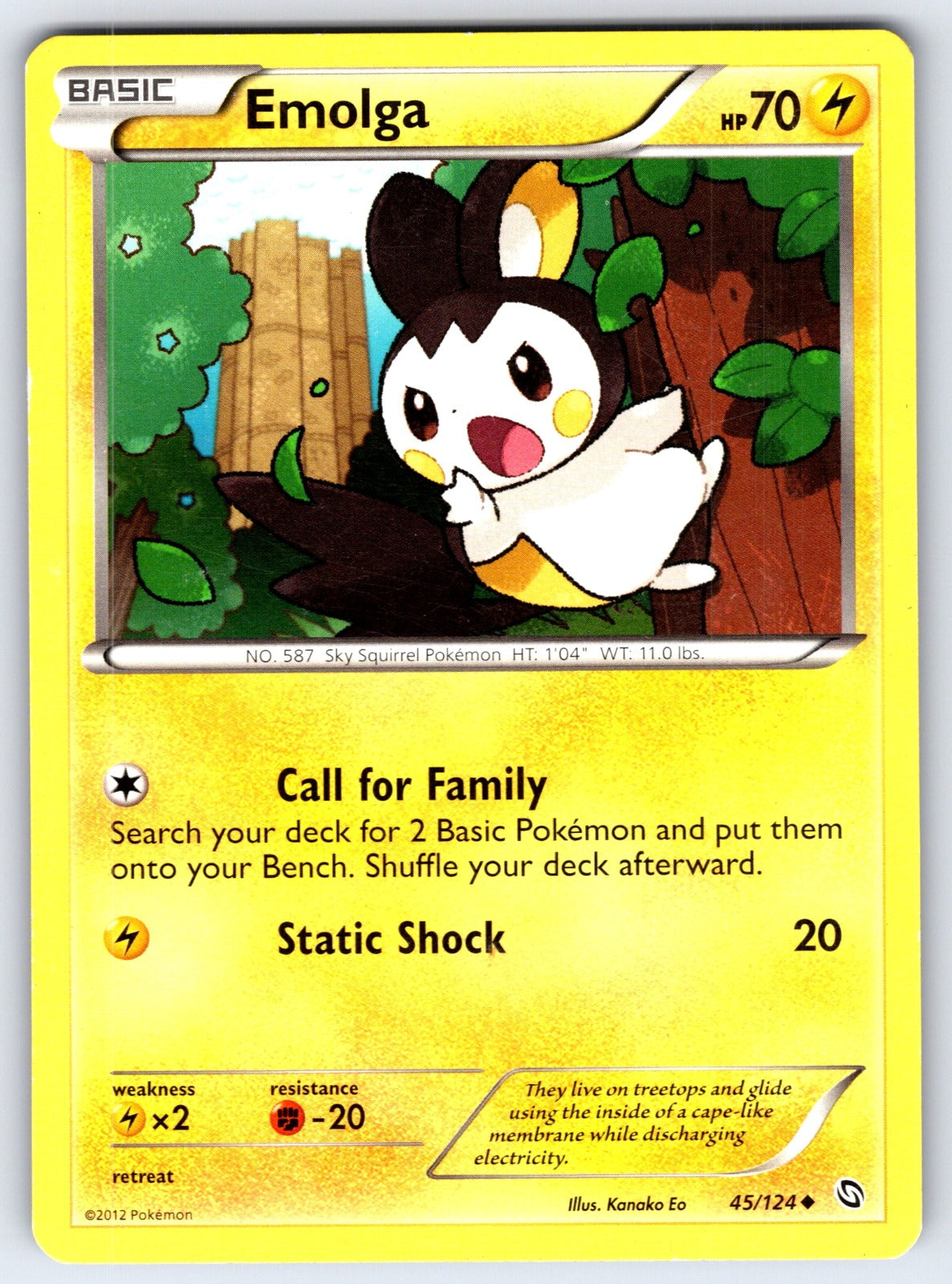 Emolga Uncommon Dragons Exalted 45/124 LP 2012