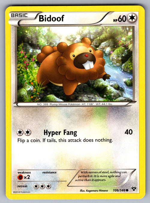 Bidoof Common XY Base Set 106/146 LP 2014