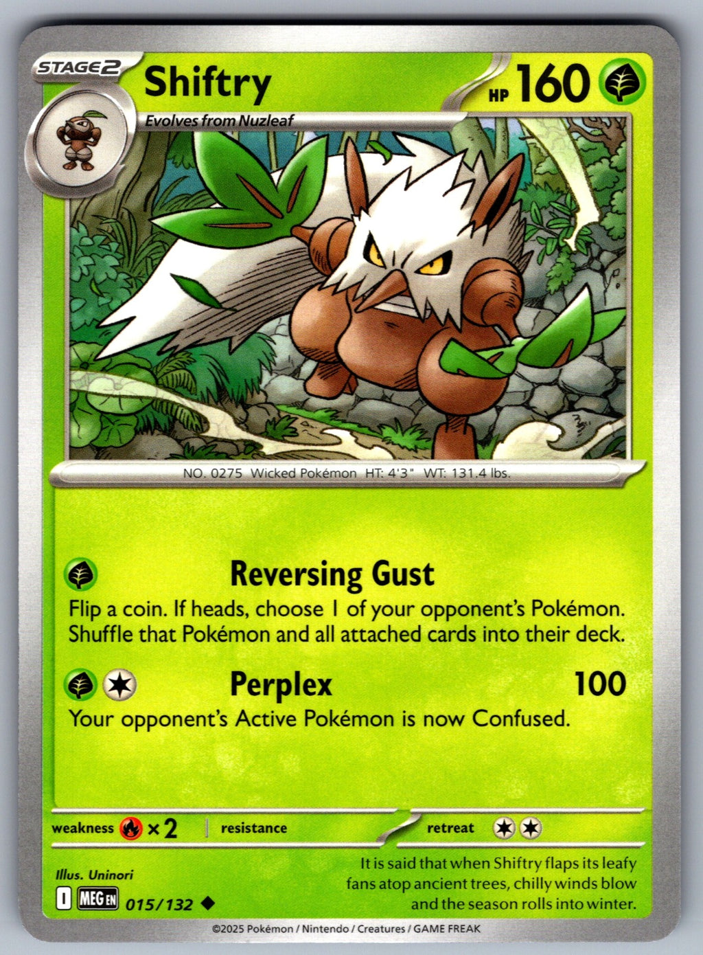 Shiftry Uncommon ME01: Mega Evolution 015/132 NM 2025