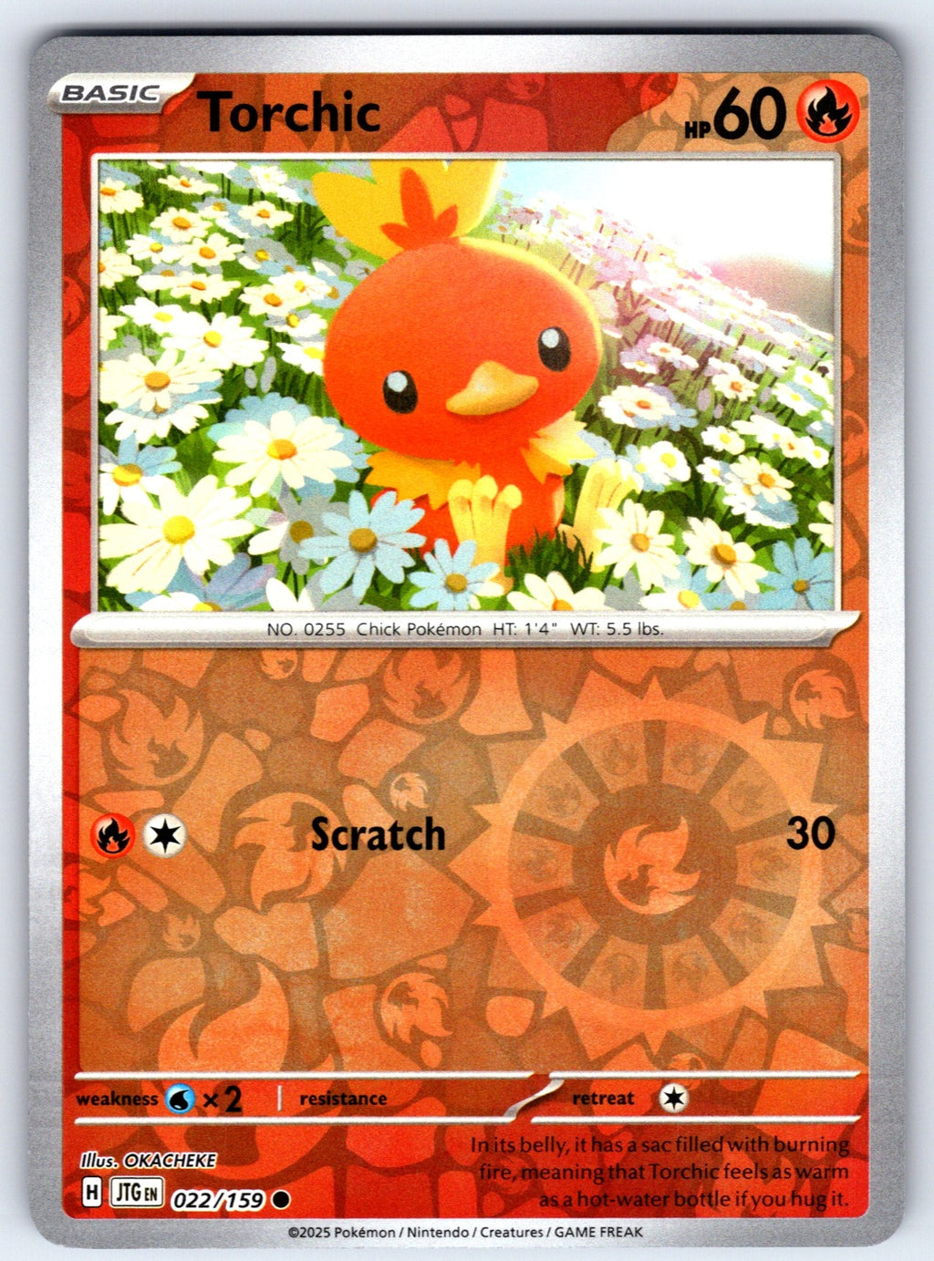 Torchic Reverse Holo Common SV09: Journey Together 022/159 NM 2025
