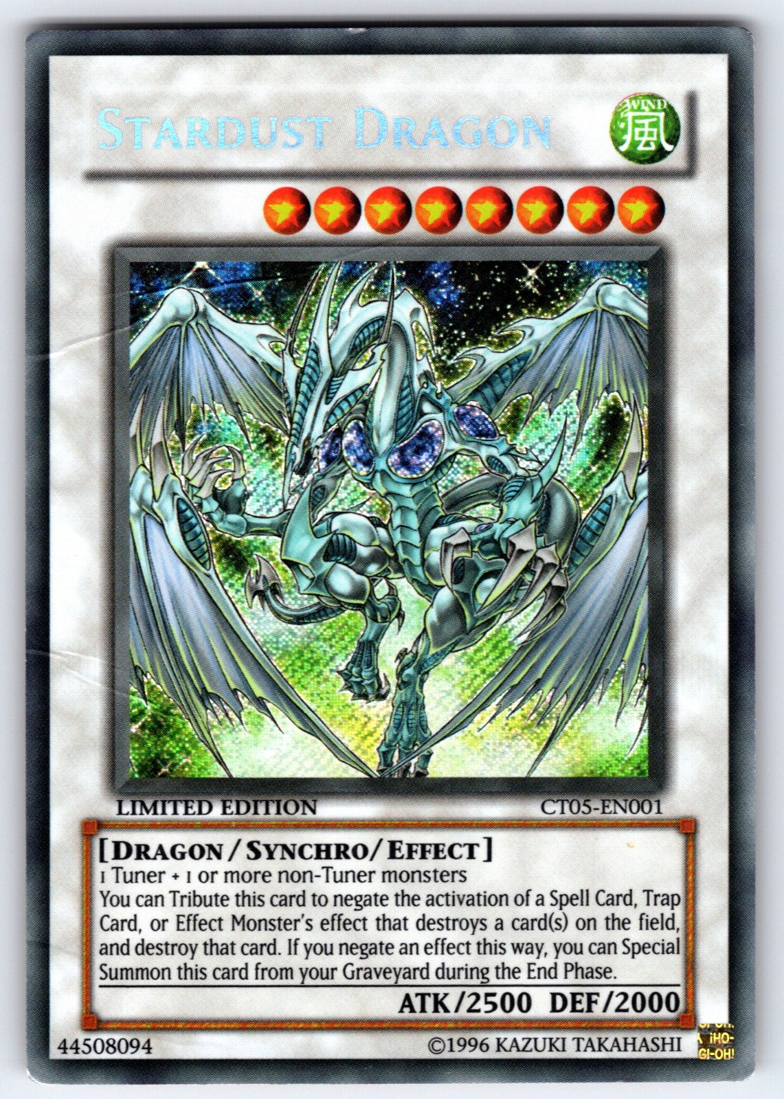 Stardust Dragon Limited Secret Rare 2008 Collectors Tin CT05-EN001 HP 2008