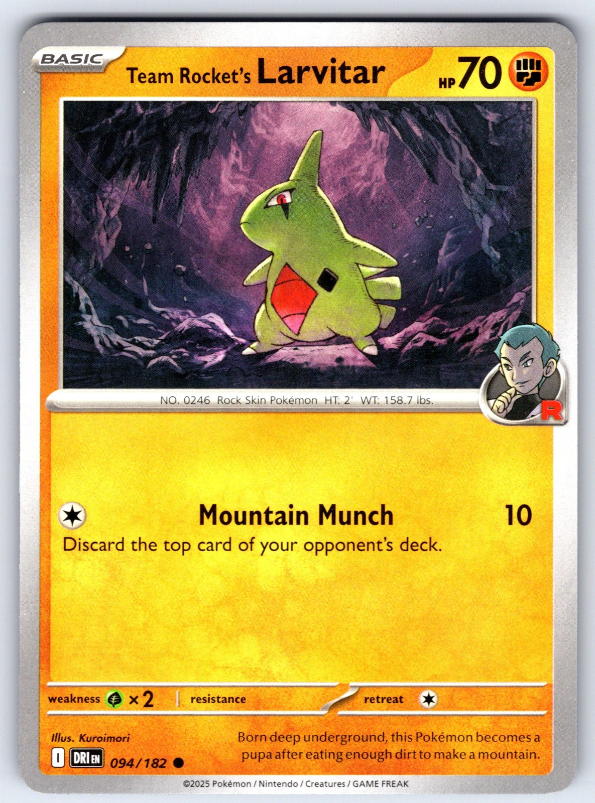 Team Rocket's Larvitar Common SV10: Destined Rivals 094/182 NM 2025
