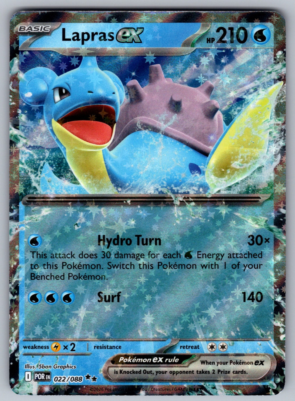 Lapras ex Holo Double Rare ME03: Perfect Order 022/088 NM 2026