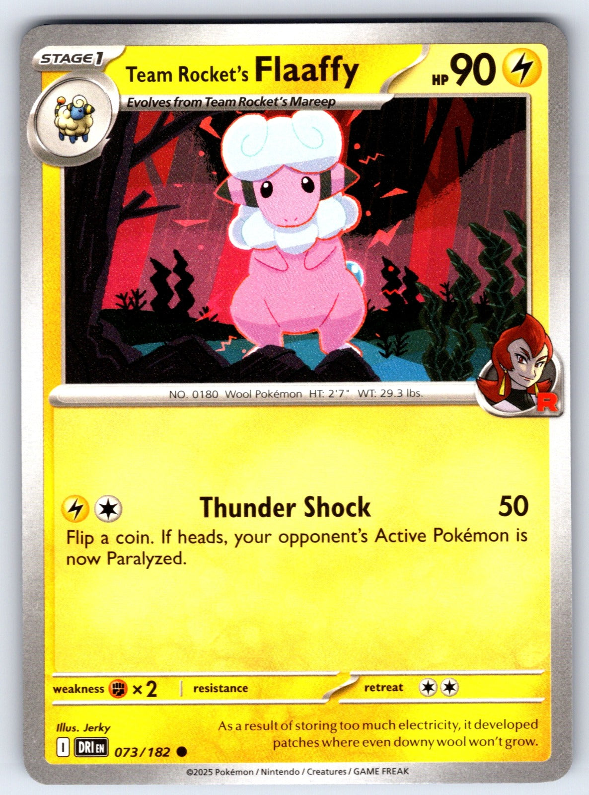 Team Rocket's Flaaffy Common SV10: Destined Rivals 073/182 LP 2025