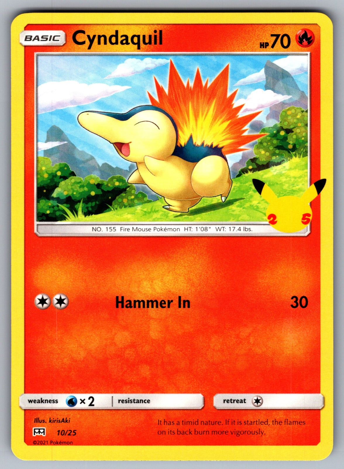 Cyndaquil - 10/25 Promo McDonald's 25th Anniversary Promos 010/025 NM 2021