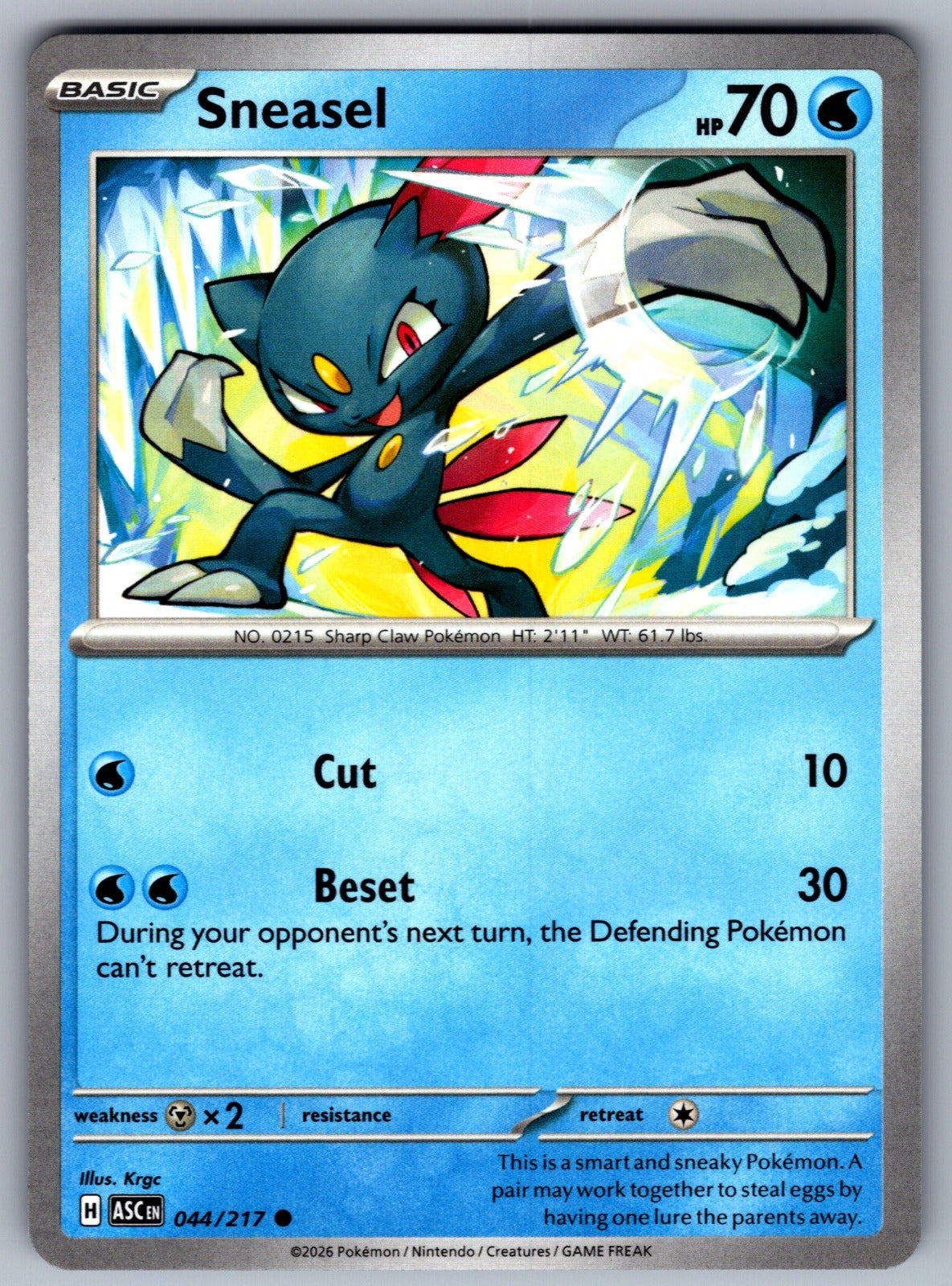 Sneasel Common ME: Ascended Heroes 044/217 NM 2026