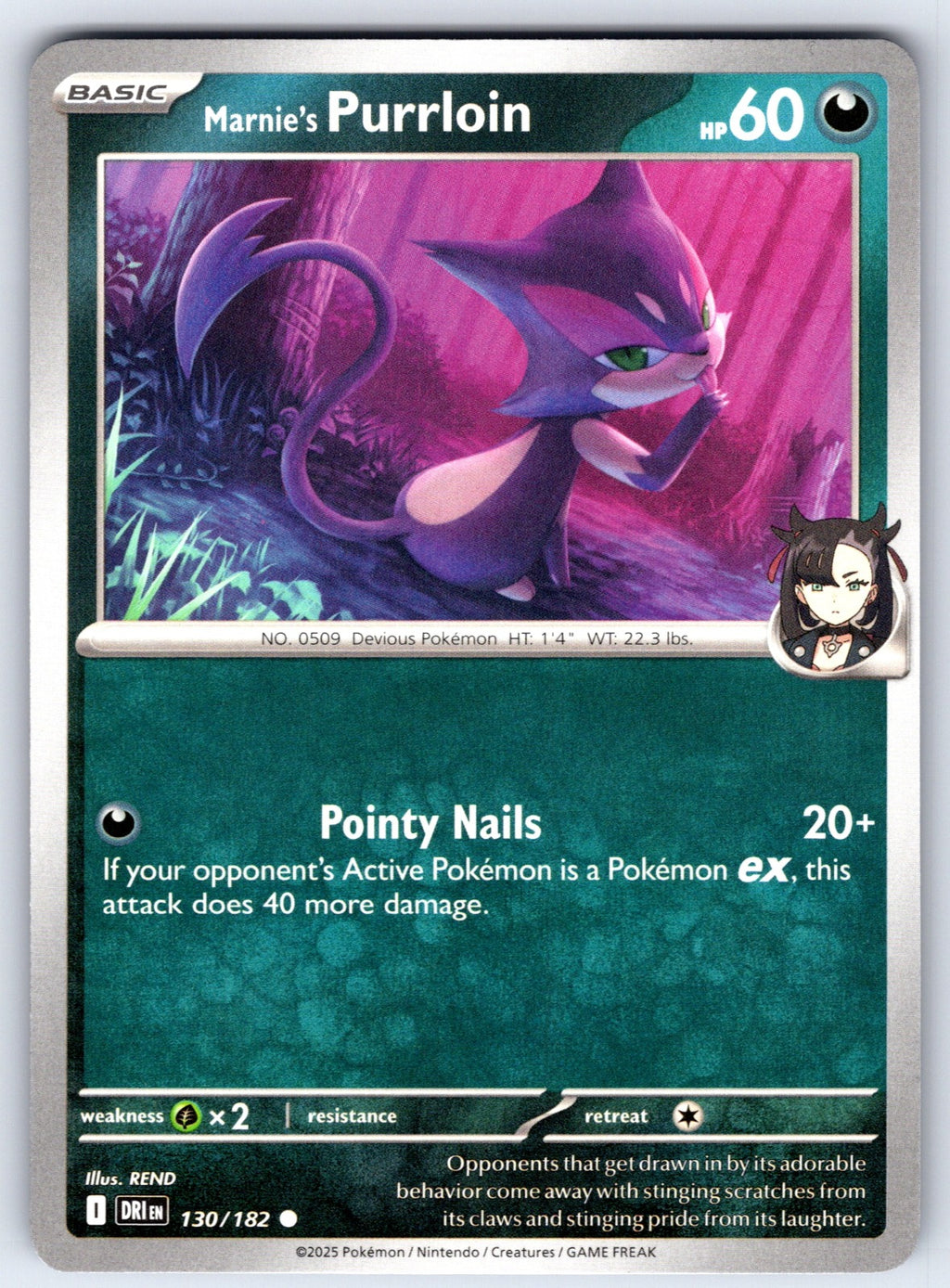 Marnie's Purrloin Common SV10: Destined Rivals 130/182 NM 2025