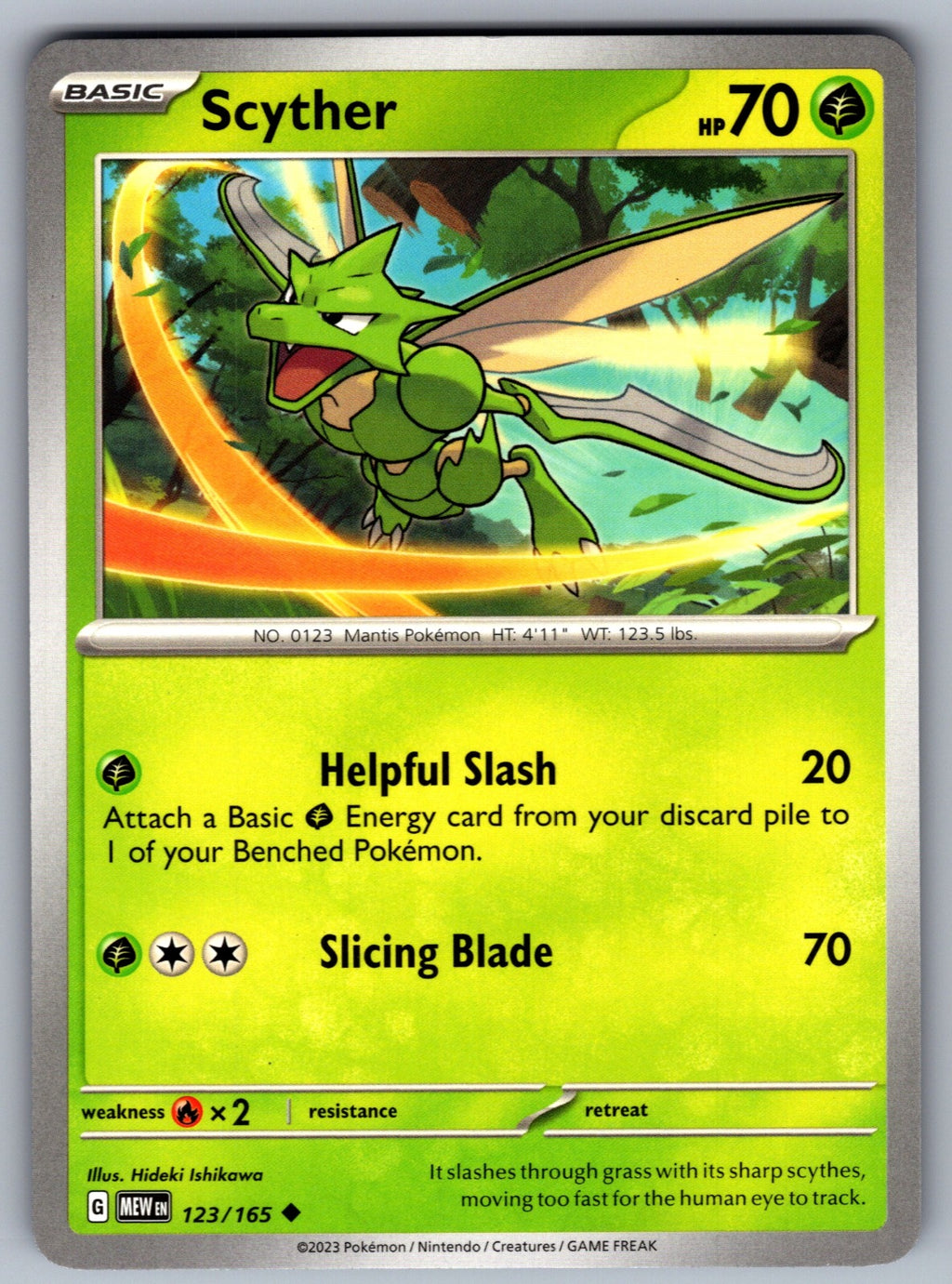 Scyther Uncommon SV: Scarlet & Violet 151 123/165 NM 2023