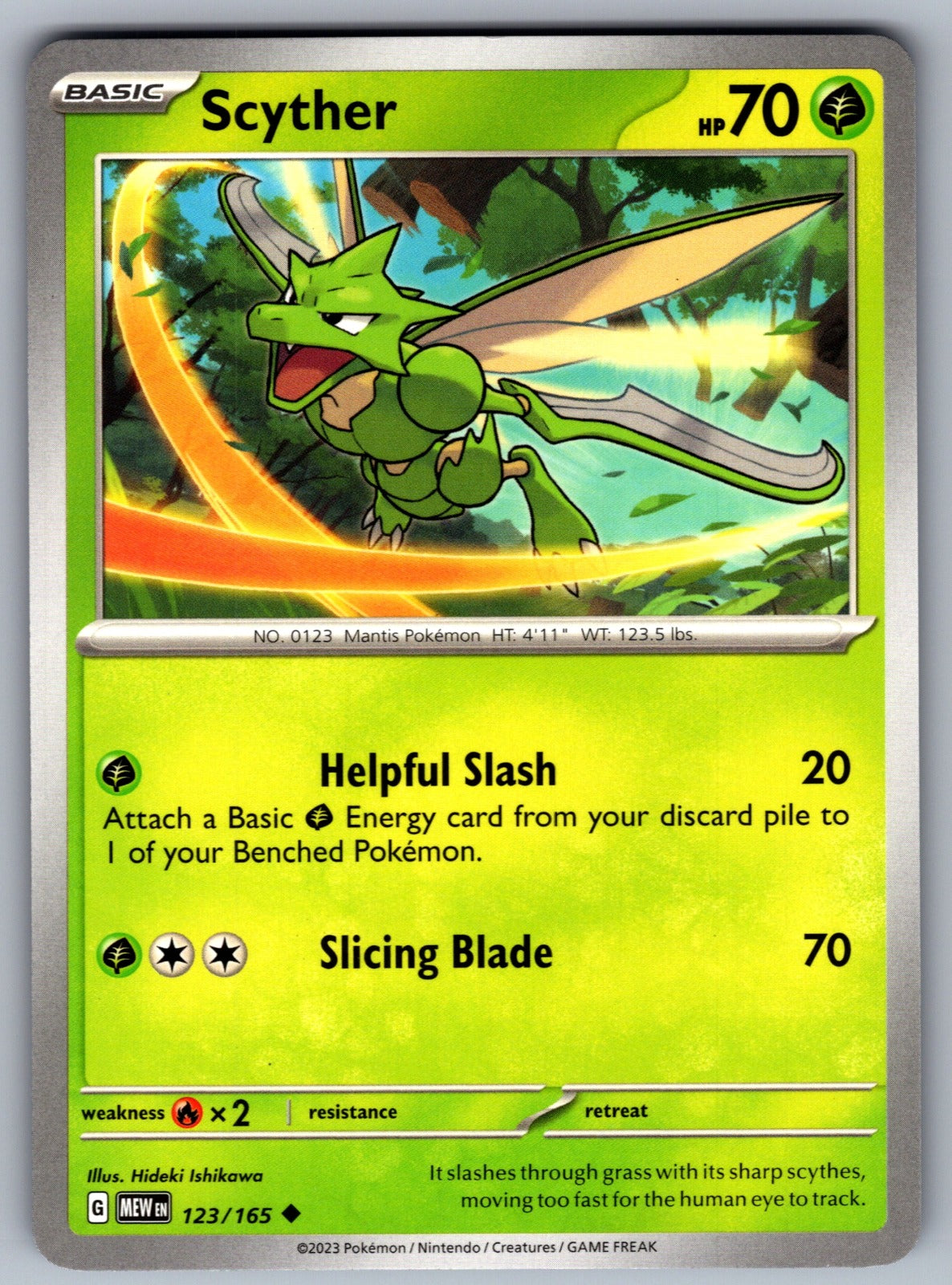 Scyther Uncommon SV: Scarlet & Violet 151 123/165 NM 2023