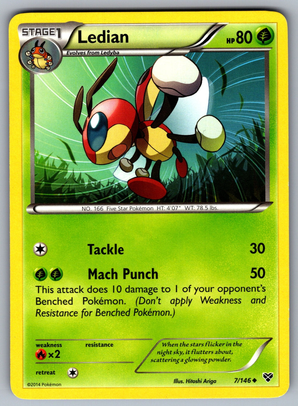 Ledian Uncommon XY Base Set 7/146 LP 2014