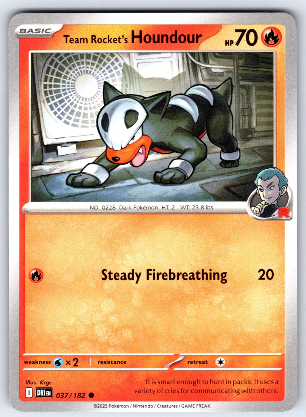 Team Rocket's Houndour Common SV10: Destined Rivals 037/182 NM 2025