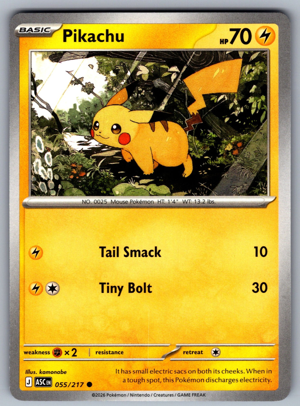 Pikachu Common ME: Ascended Heroes 055/217 NM 2026