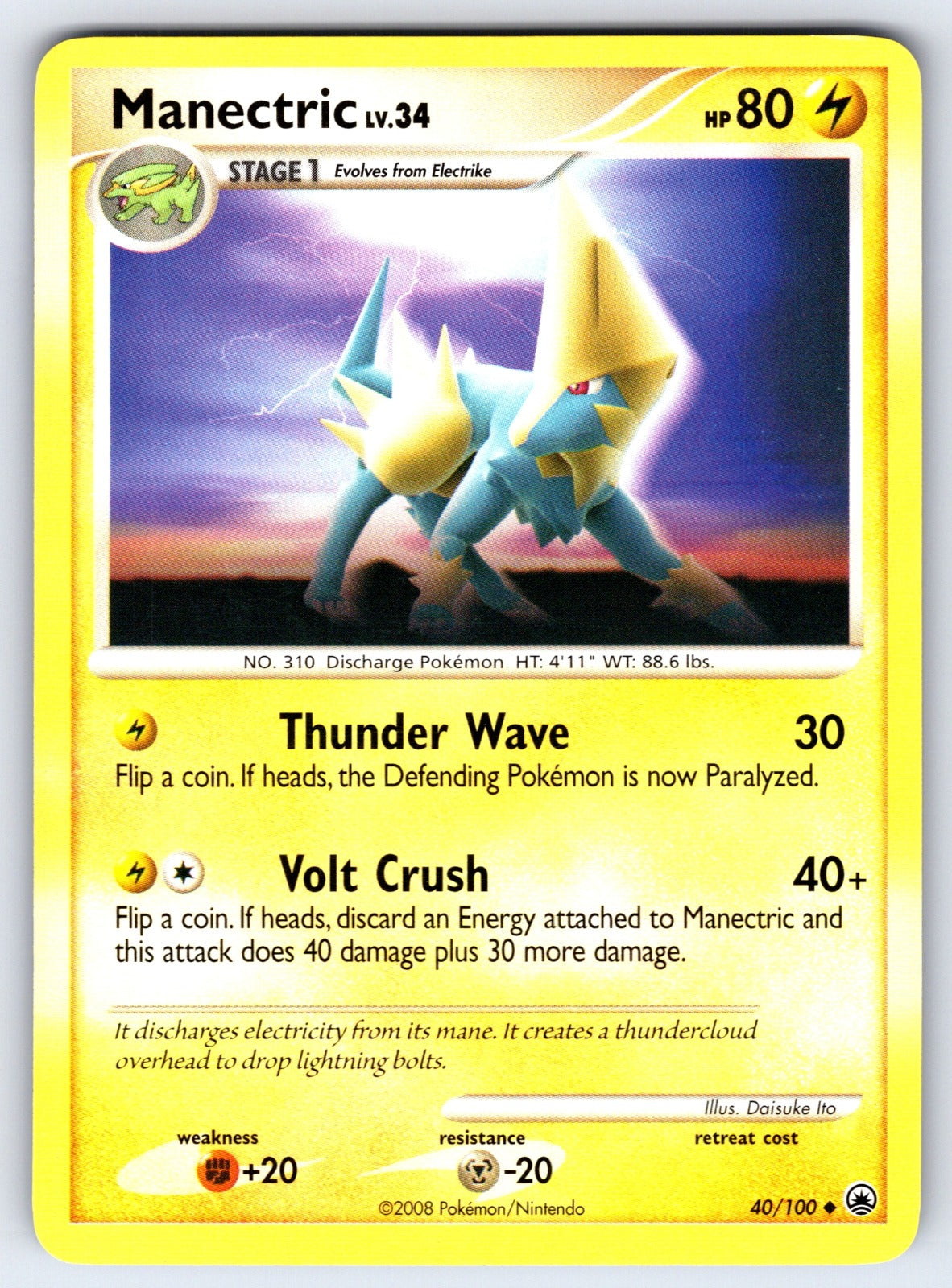 Manectric Uncommon Majestic Dawn 40/100 LP 2008