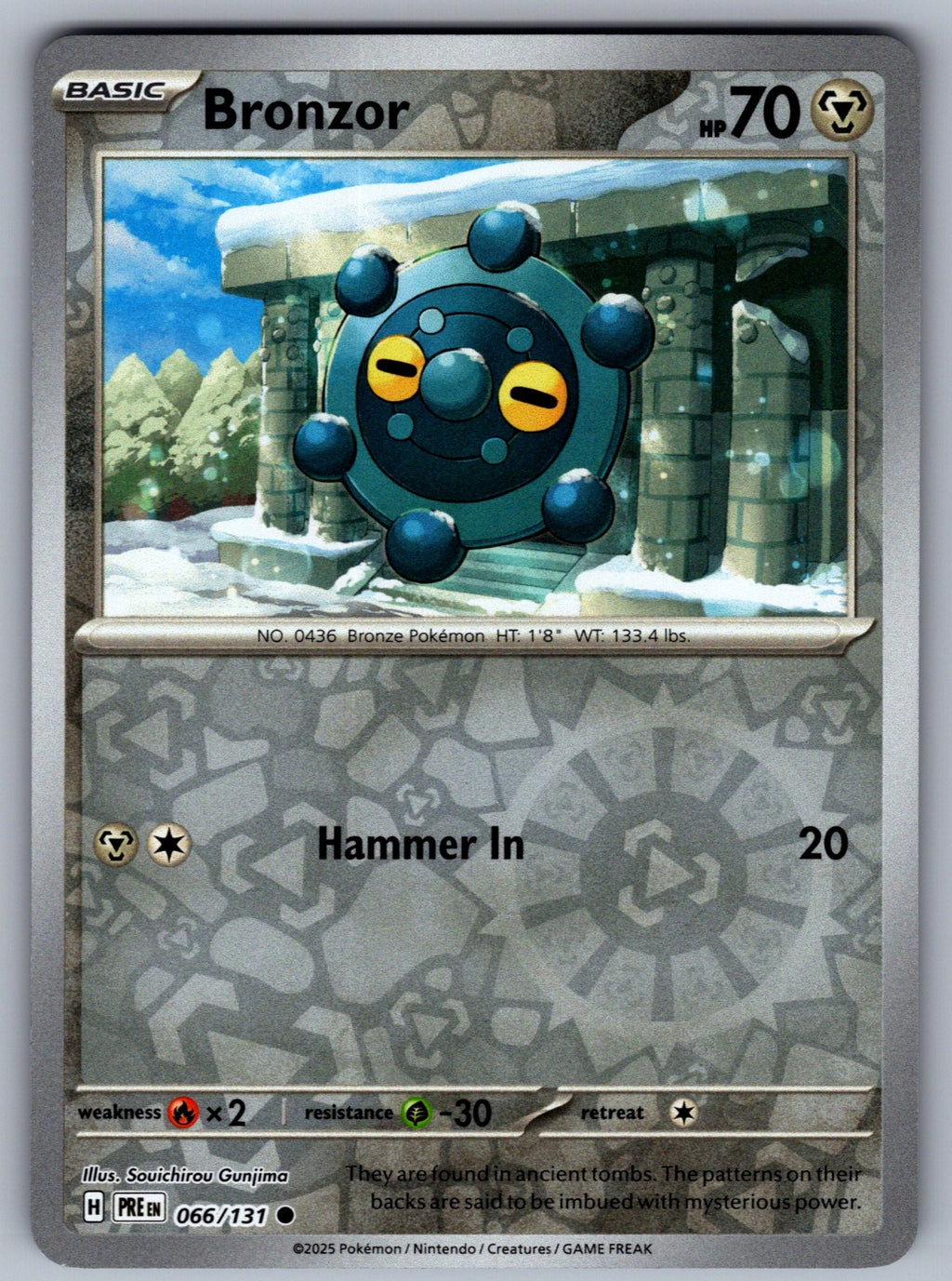 Bronzor Reverse Holo Common SV: Prismatic Evolutions 066/131 NM 2025