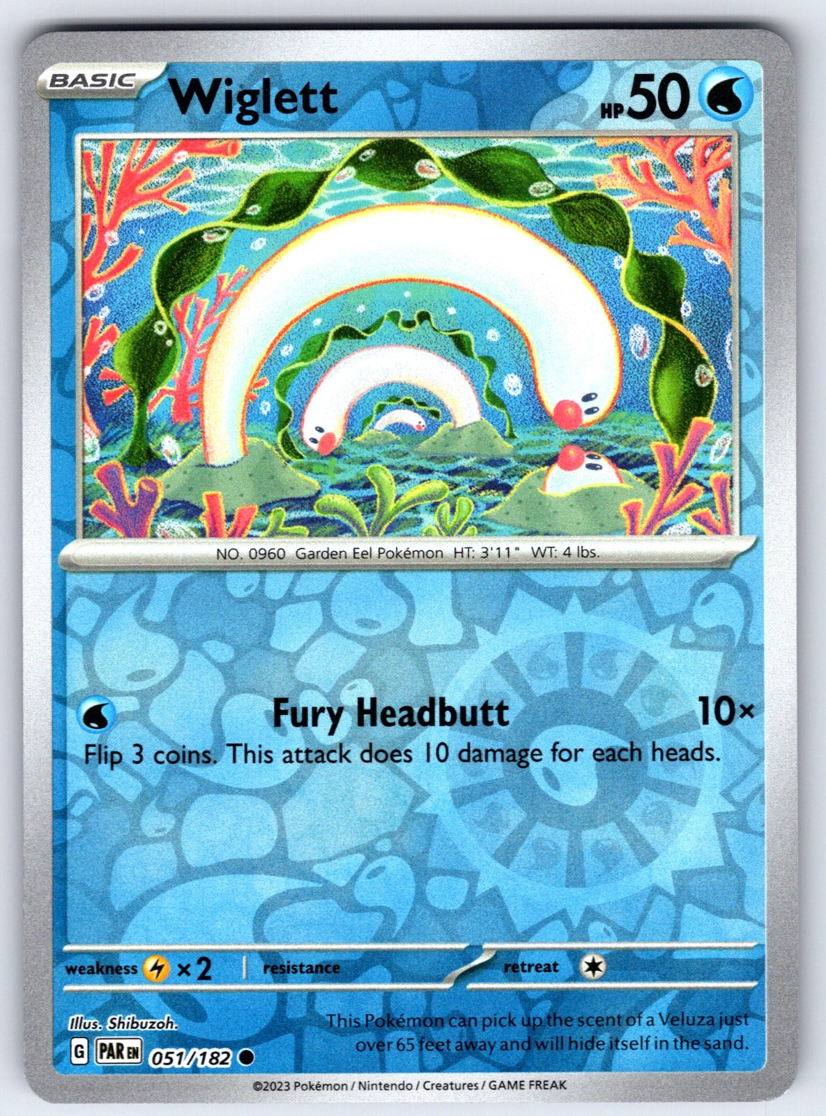 Wiglett Reverse Holo Common SV04: Paradox Rift 051/182 NM 2023