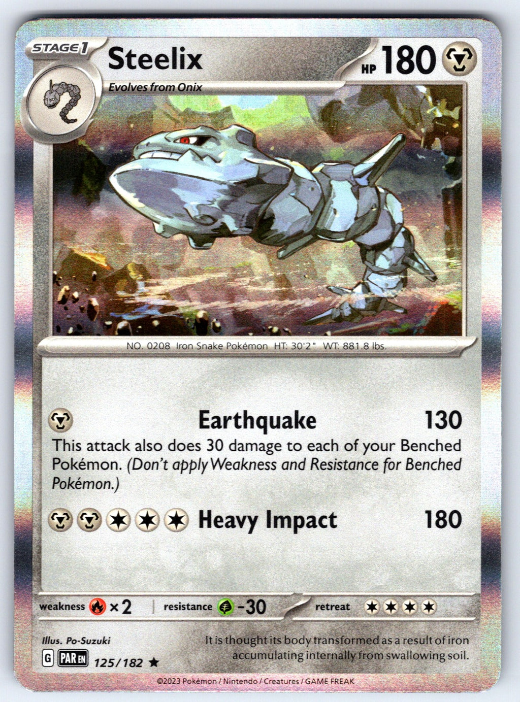 Steelix Holo Rare SV04: Paradox Rift 125/182 NM 2023
