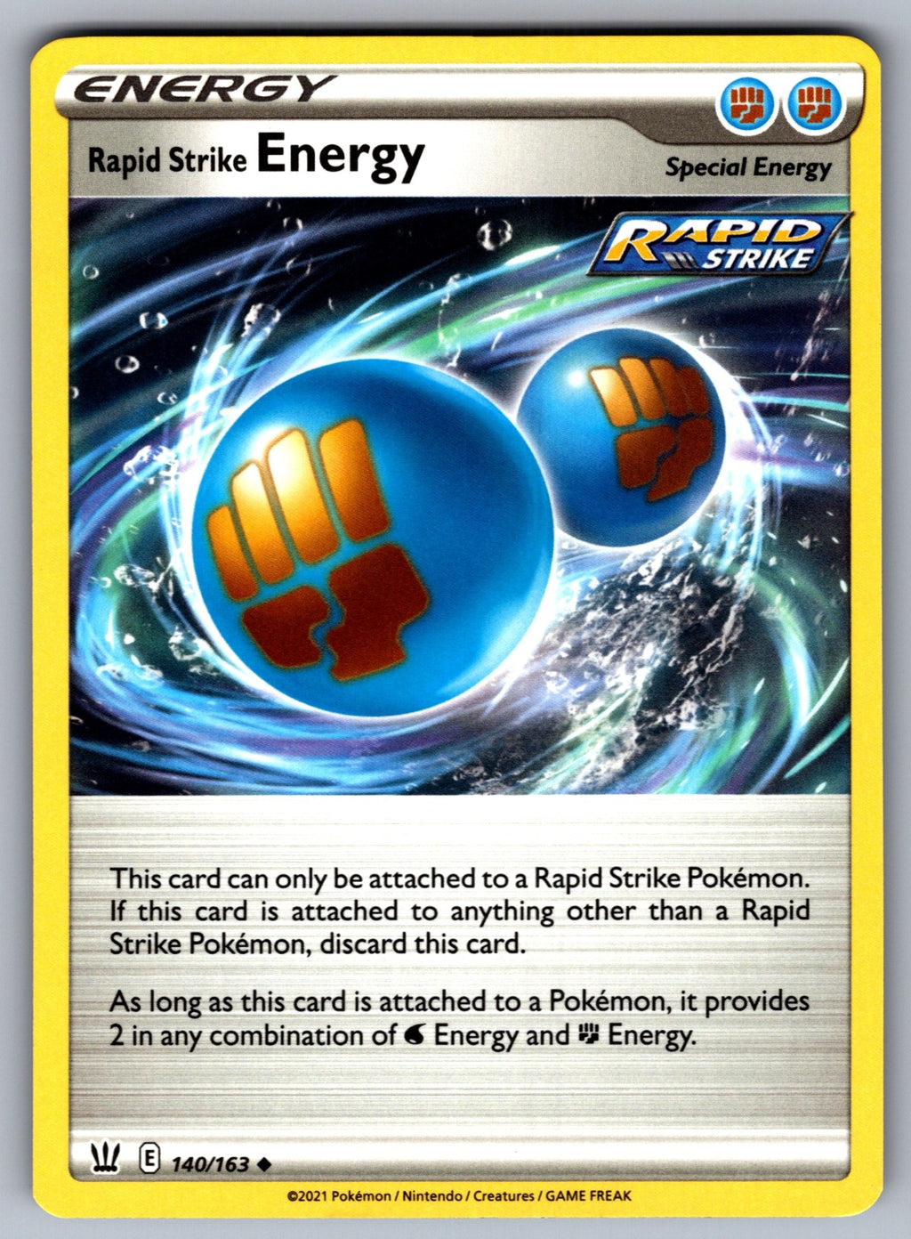 Rapid Strike Energy Uncommon SWSH05: Battle Styles 140/163 NM 2021