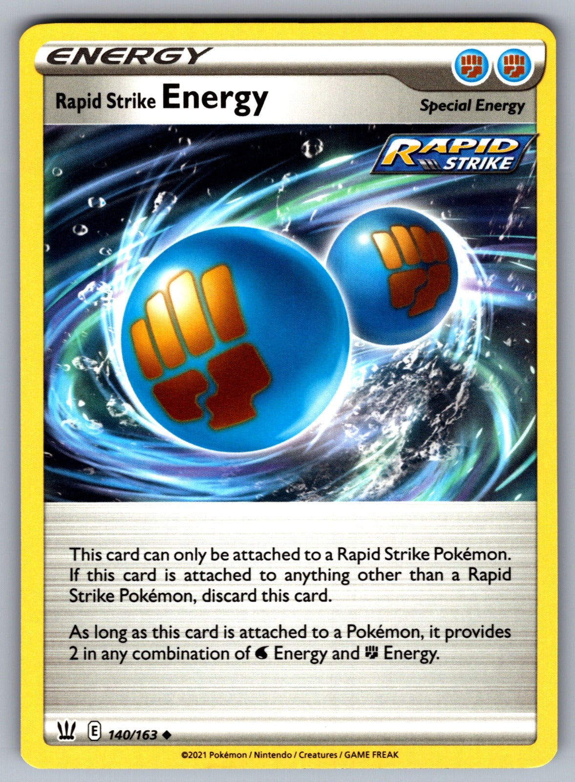 Rapid Strike Energy Uncommon SWSH05: Battle Styles 140/163 NM 2021