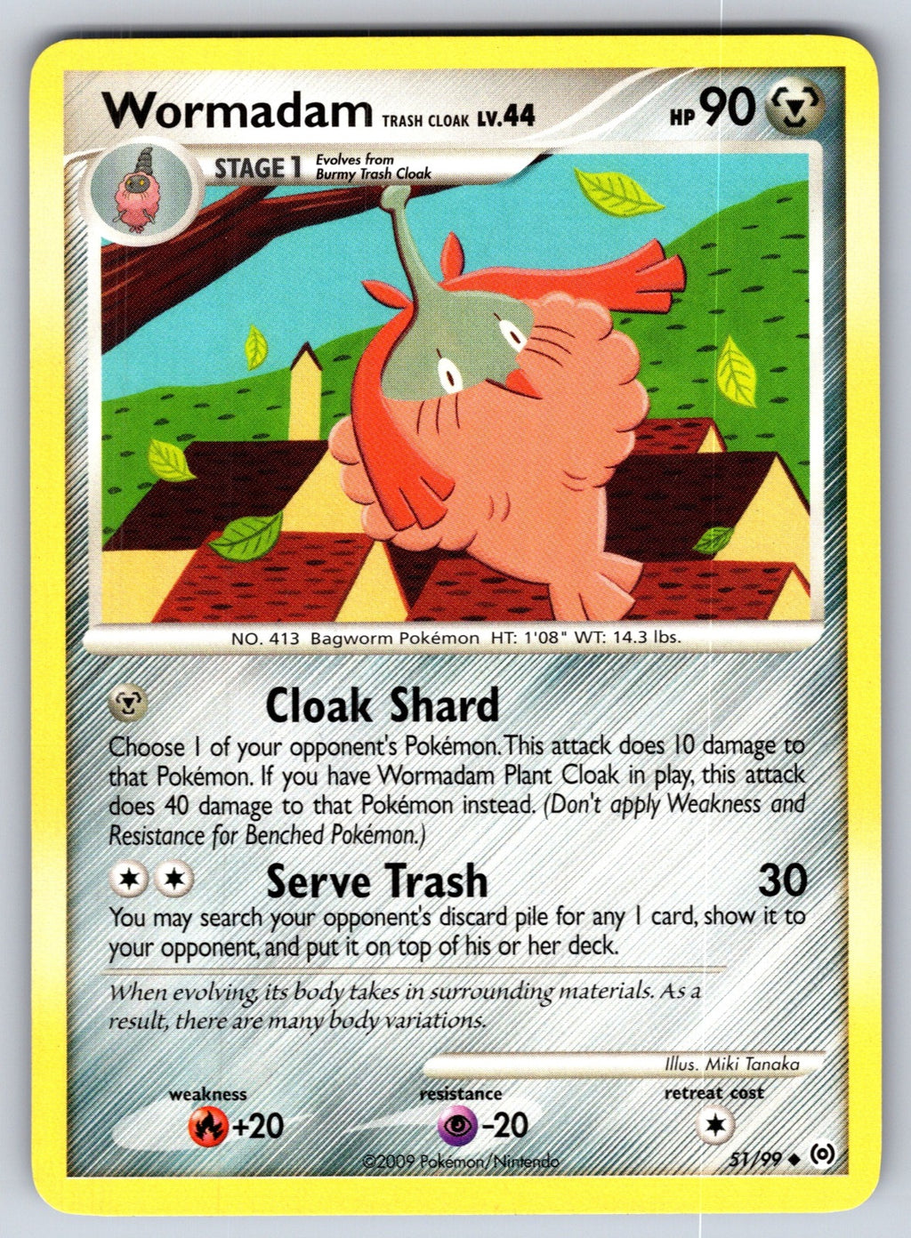 Wormadam Trash Cloak Uncommon Arceus 51/99 LP 2009