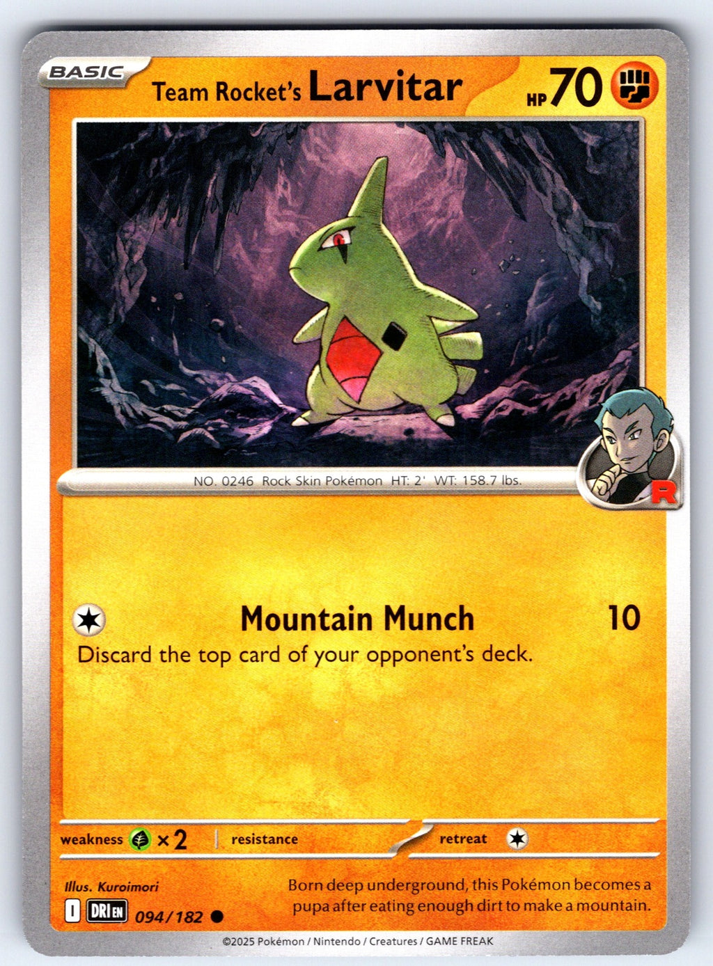 Team Rocket's Larvitar Common SV10: Destined Rivals 094/182 NM 2025