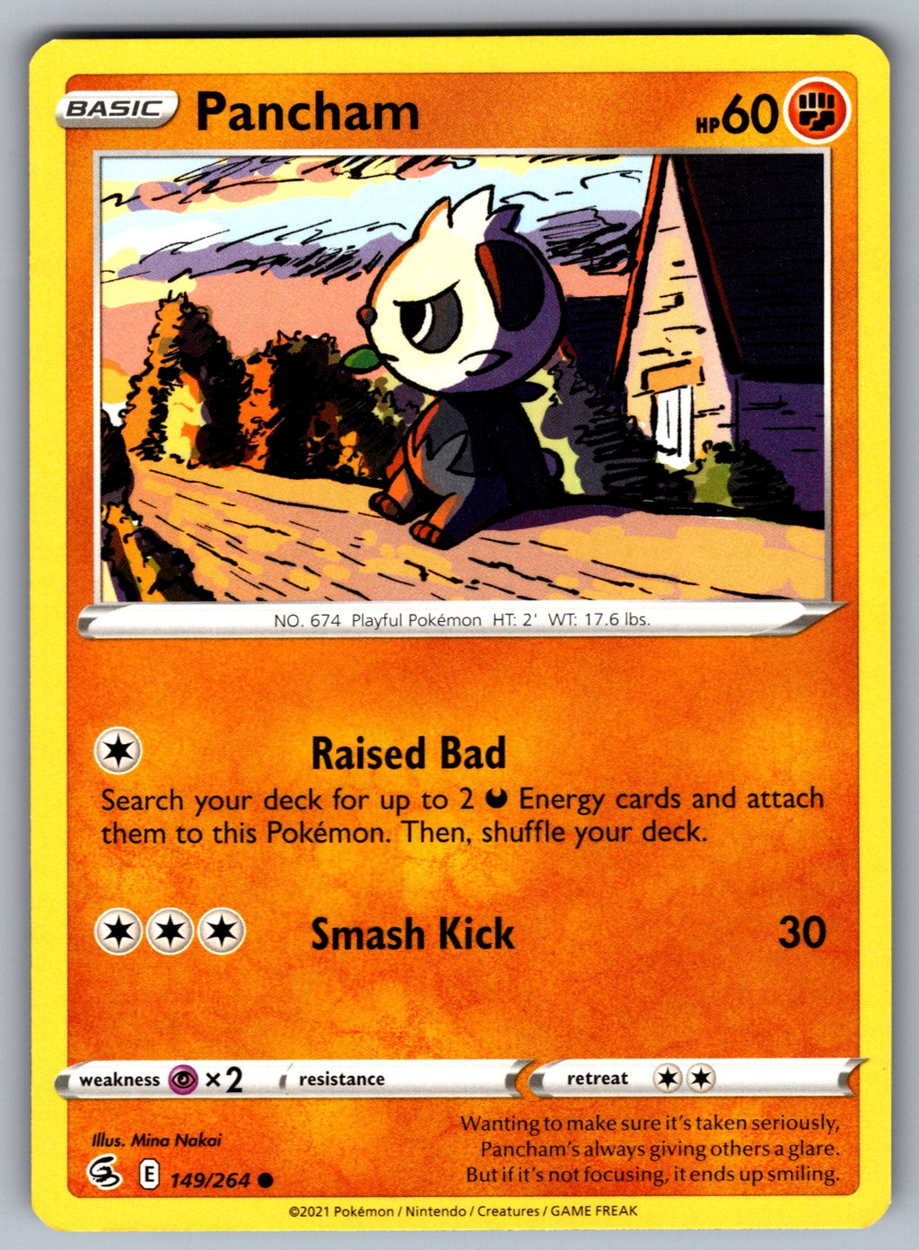 Pancham Common SWSH08: Fusion Strike 149/264 NM 2021