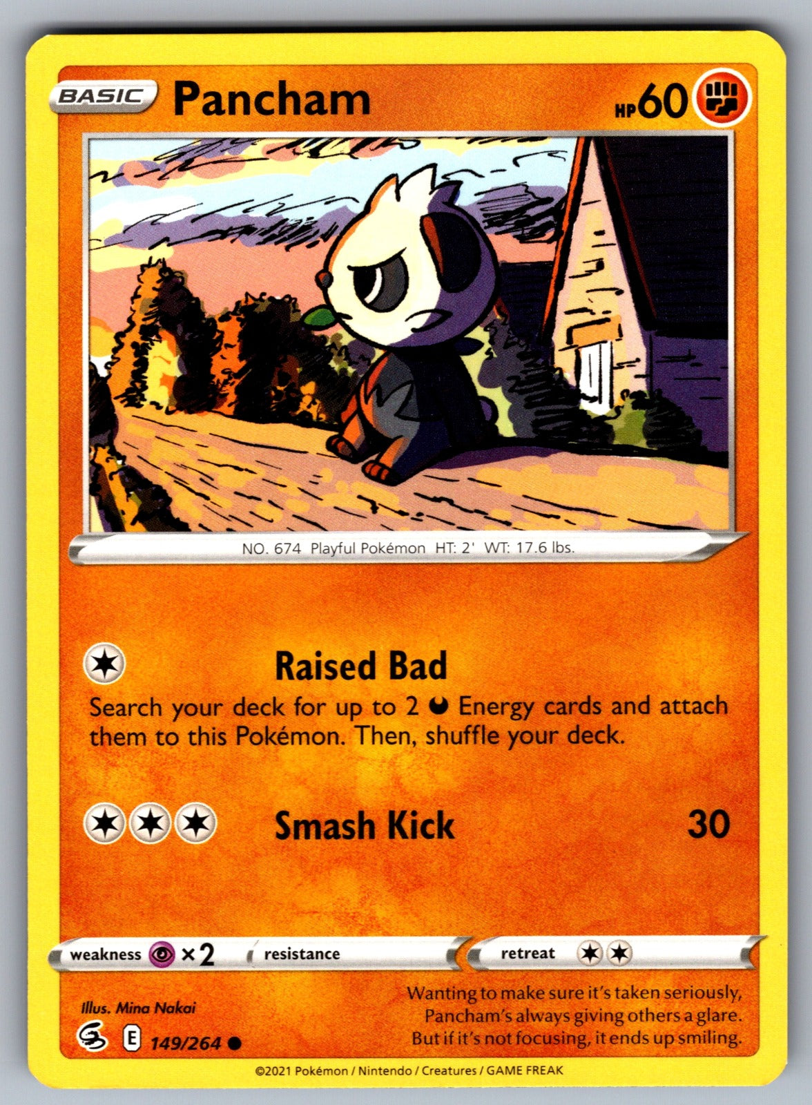 Pancham Common SWSH08: Fusion Strike 149/264 NM 2021