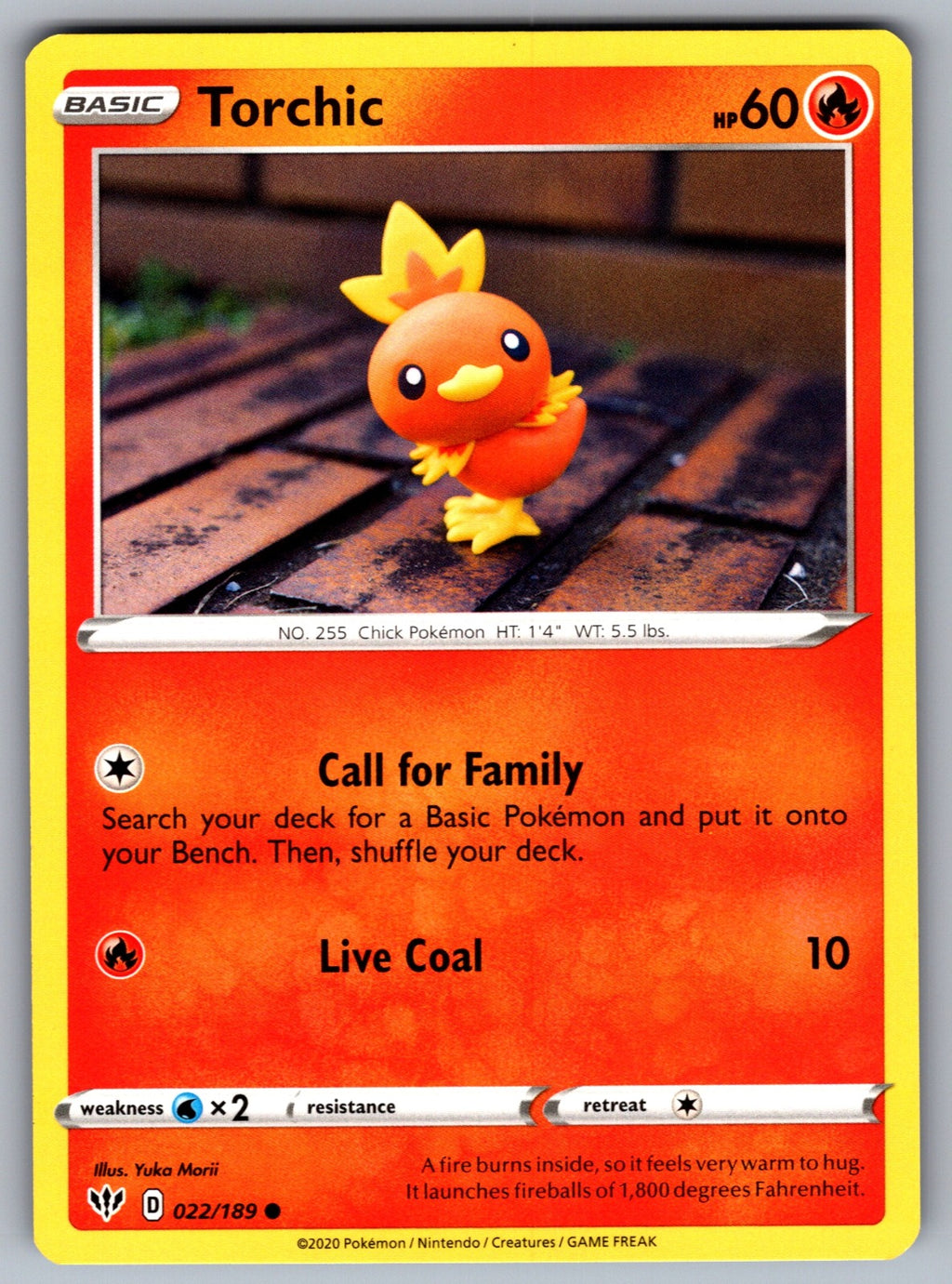 Torchic Common SWSH03: Darkness Ablaze 022/189 NM 2020