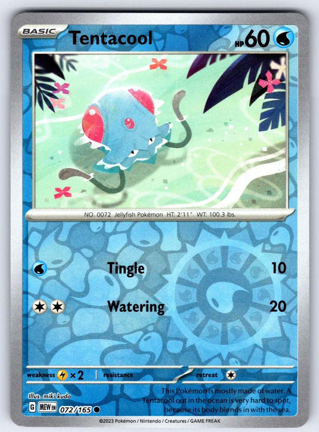 Tentacool Reverse Holo Common SV: Scarlet & Violet 151 072/165 NM 2023