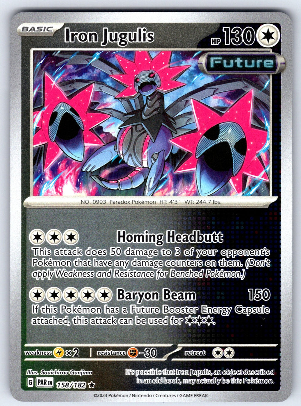 Iron Jugulis Reverse Holo Rare SV04: Paradox Rift 158/182 NM 2023
