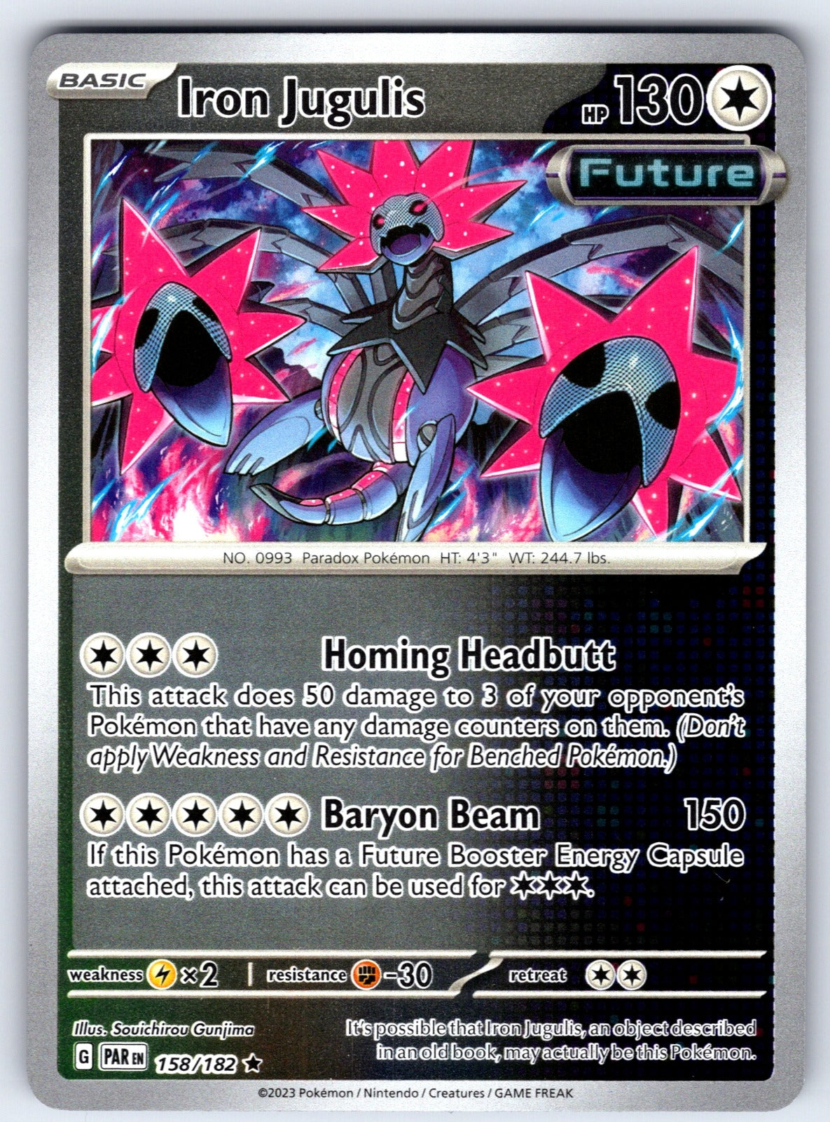 Iron Jugulis Reverse Holo Rare SV04: Paradox Rift 158/182 NM 2023