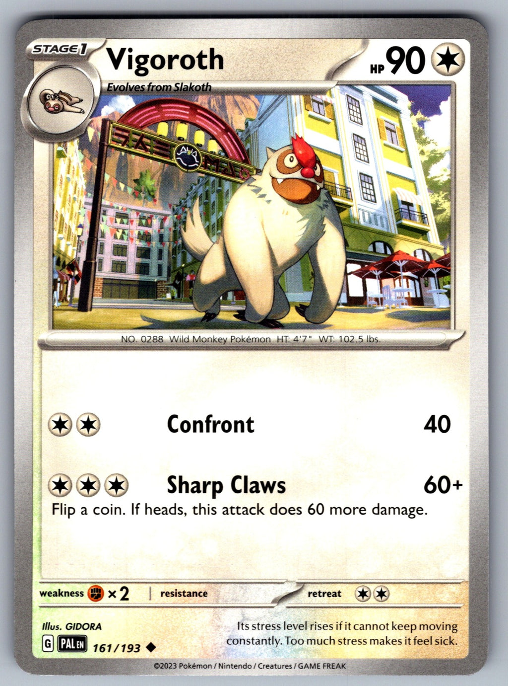 Vigoroth Uncommon SV02: Paldea Evolved 161/193 NM 2023