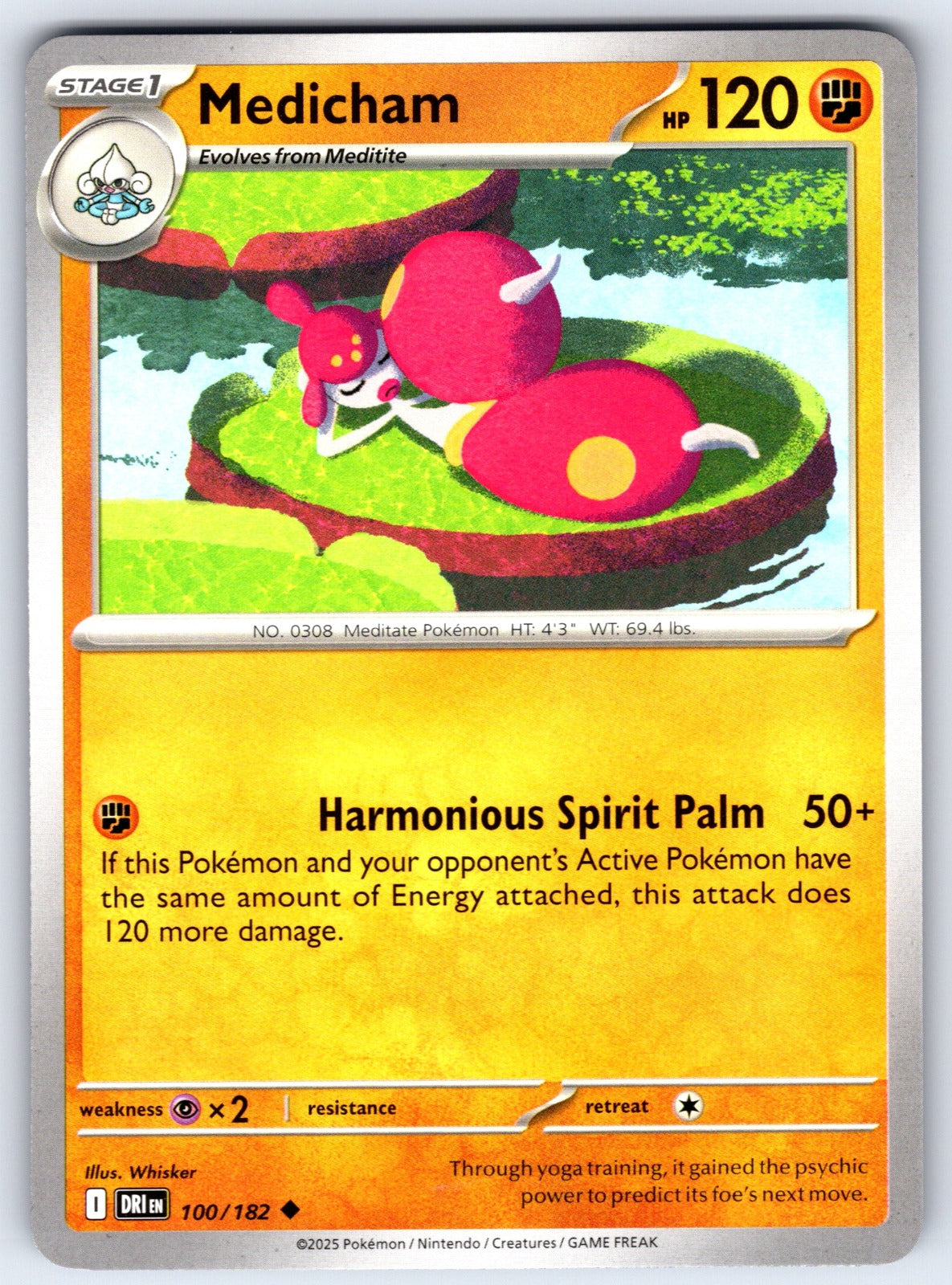 Medicham Uncommon SV10: Destined Rivals 100/182 NM 2025