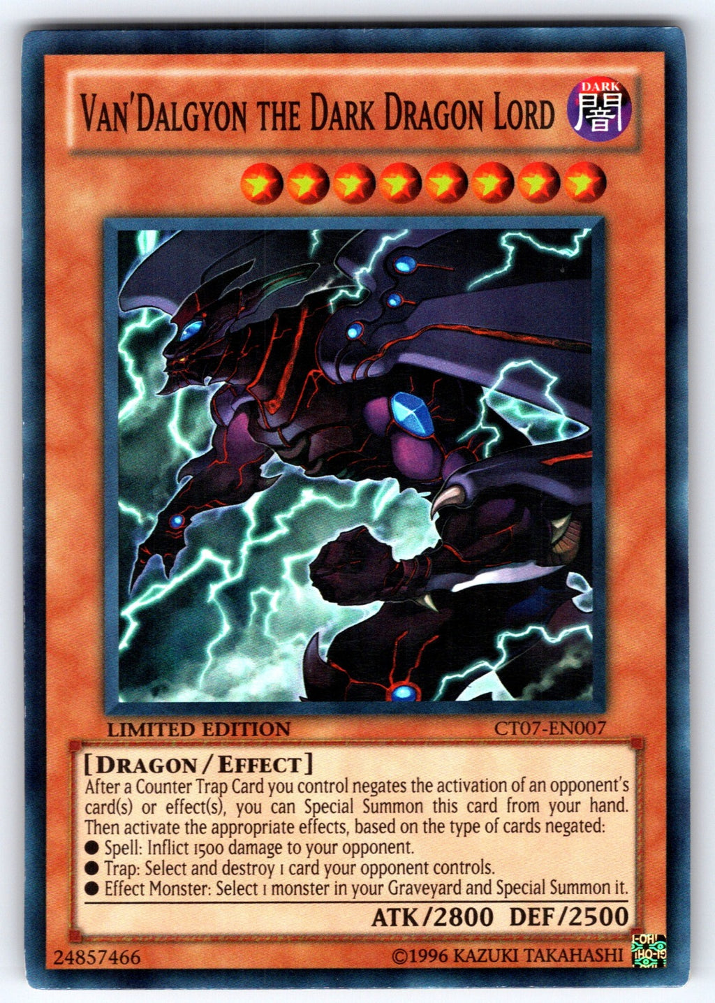Van'Dalgyon The Dark Dragon Lord Limited Super Rare 2010 Collectors Tins CT07-EN