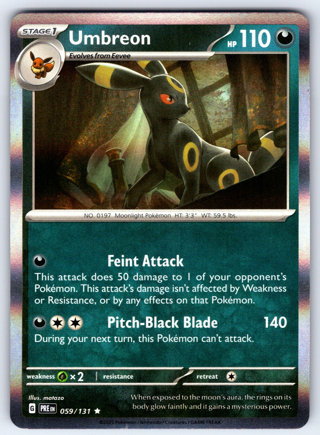 Umbreon Holo Rare SV: Prismatic Evolutions 059/131 NM 2025