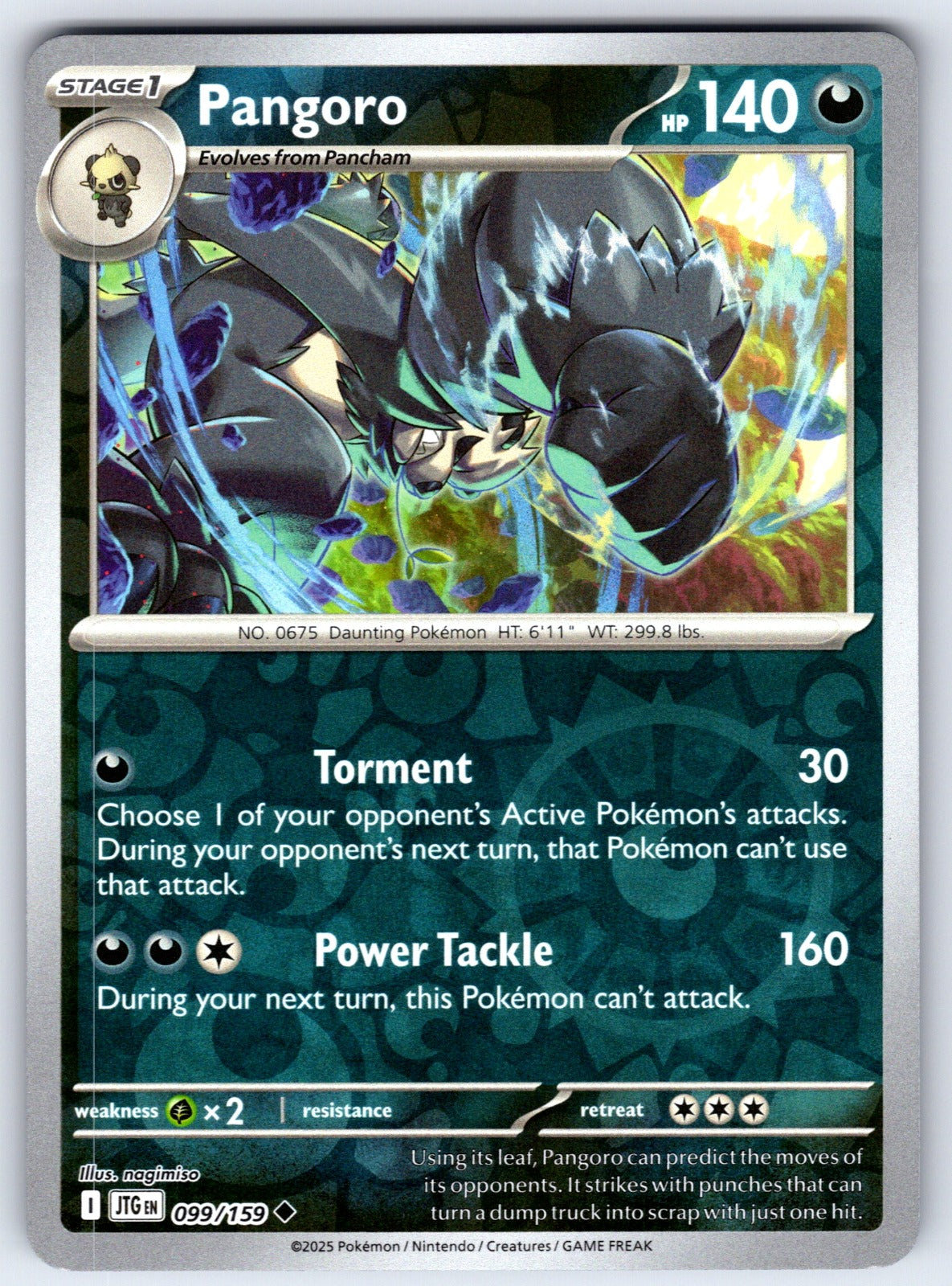 Pangoro Reverse Holo Uncommon SV09: Journey Together 099/159 NM 2025