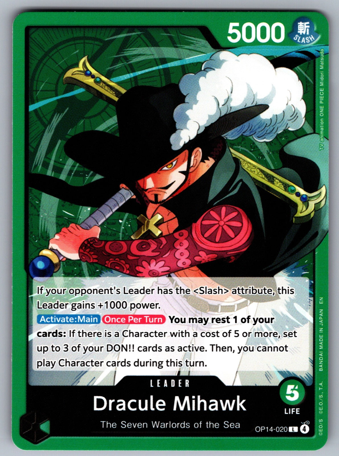 Dracule Mihawk C Adventure on Kami's Island OP15-027 NM 2026