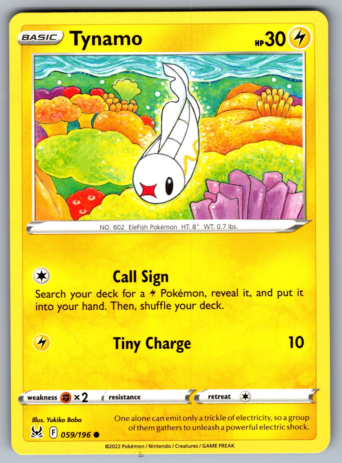 Tynamo Common SWSH11: Lost Origin 059/196 NM 2022