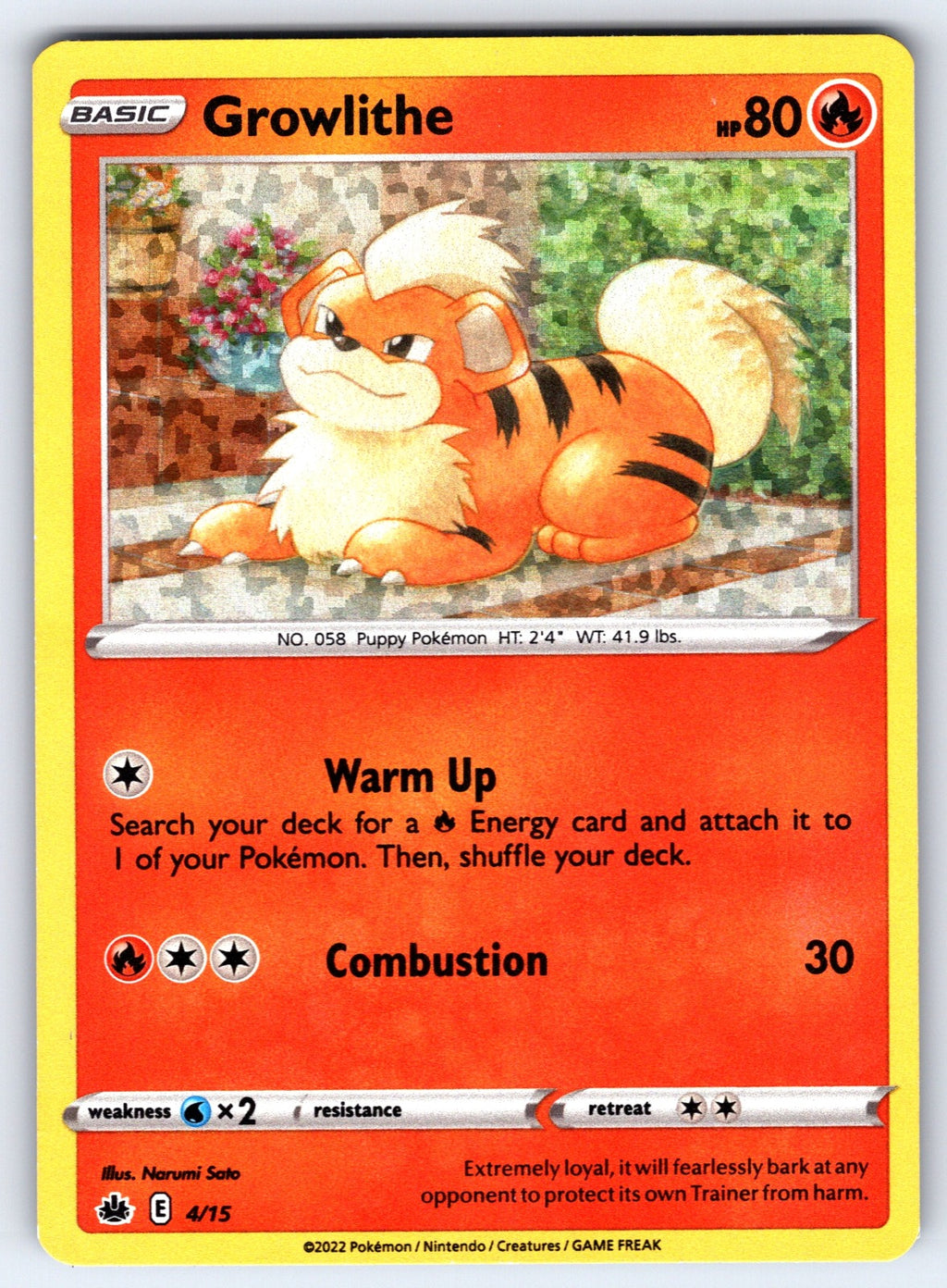 Growlithe McDonaldsHolo 4/15 NM 2022