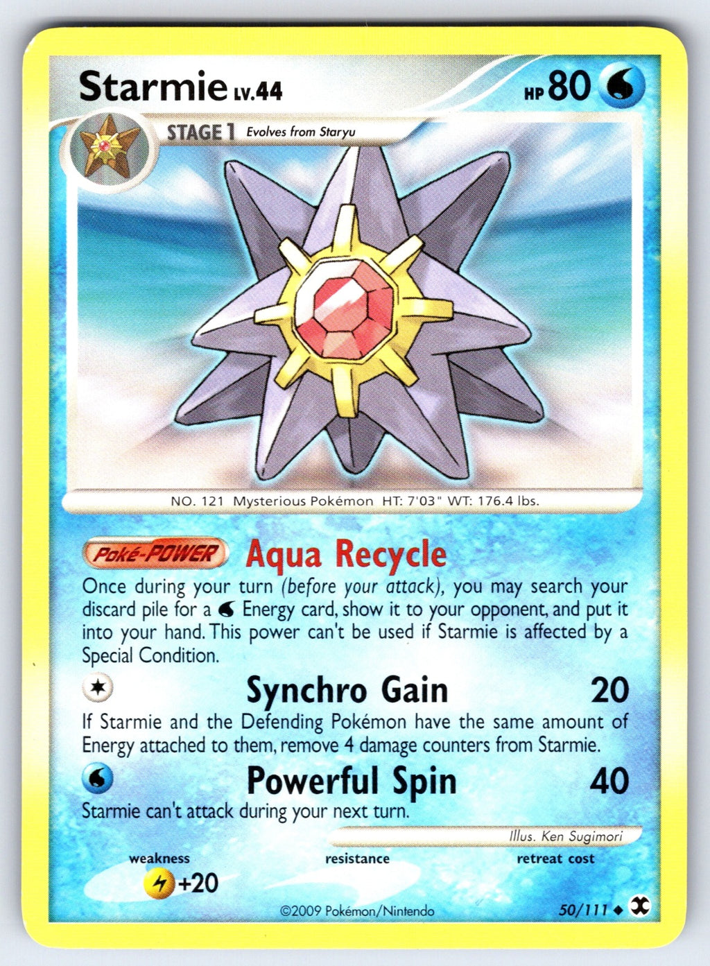 Starmie Uncommon Rising Rivals 50/111 LP 2009