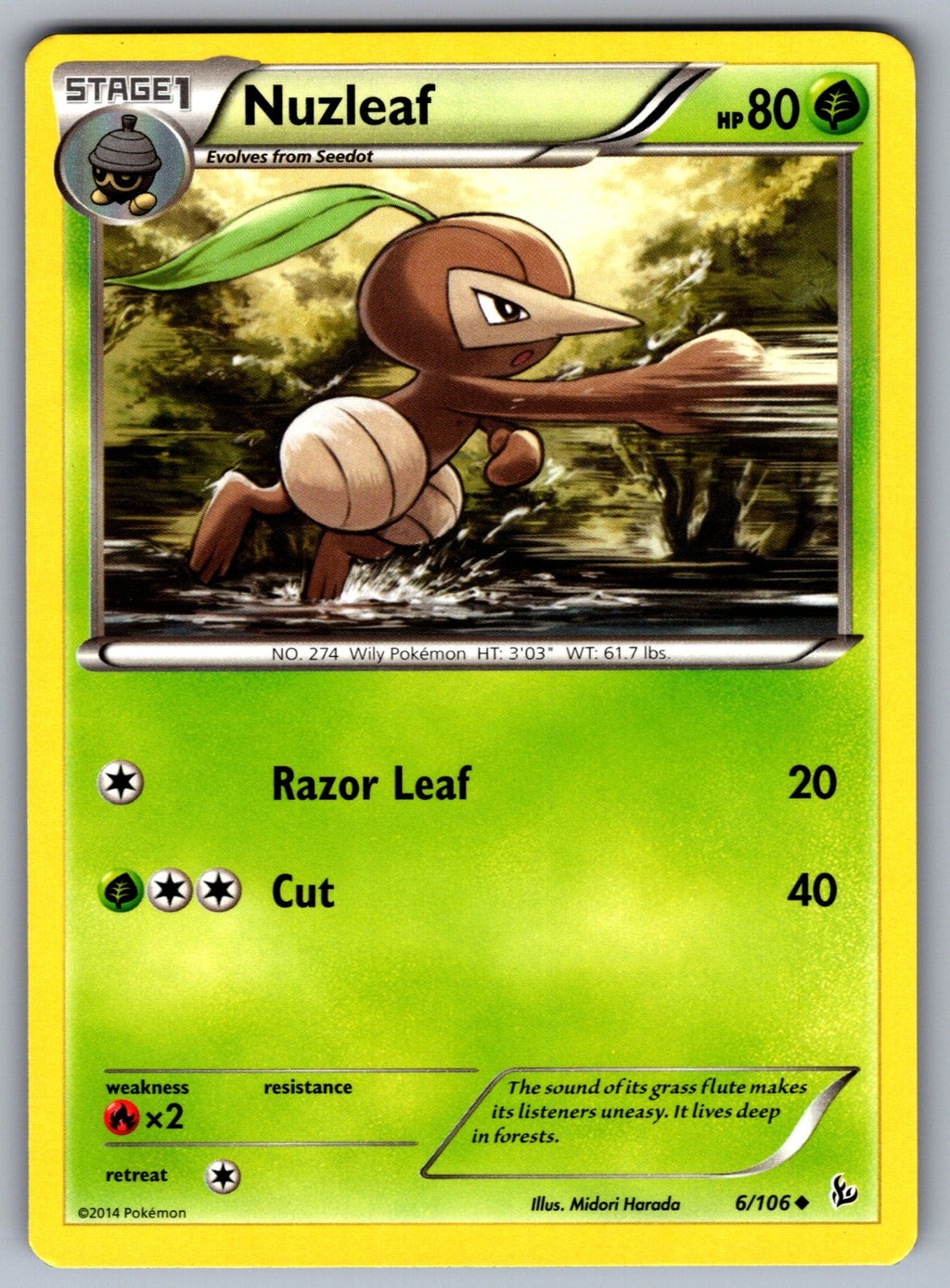 Nuzleaf Uncommon XY - Flashfire 6/106 LP 2014