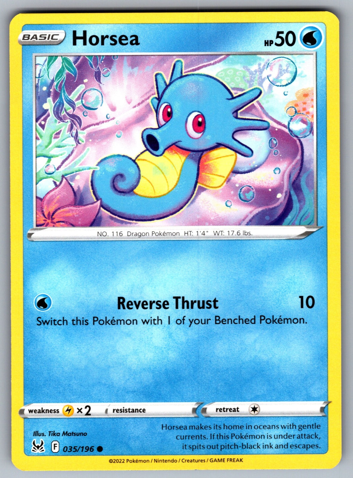 Horsea Common SWSH11: Lost Origin 035/196 NM 2022